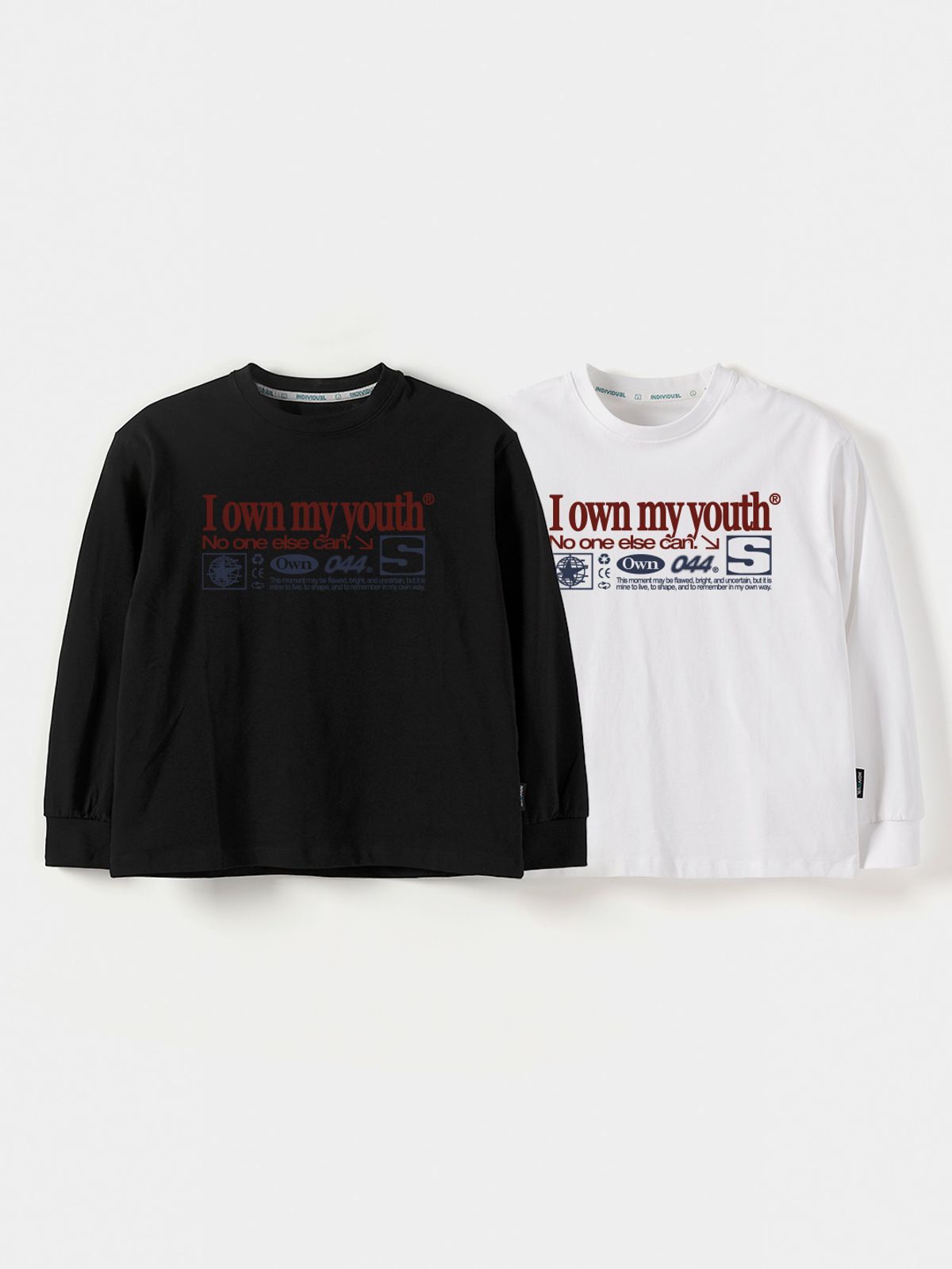 인디비주엘(INDIVIDUEL) 온웨이 아트웍 긴팔 티셔츠 - 2 COLOR