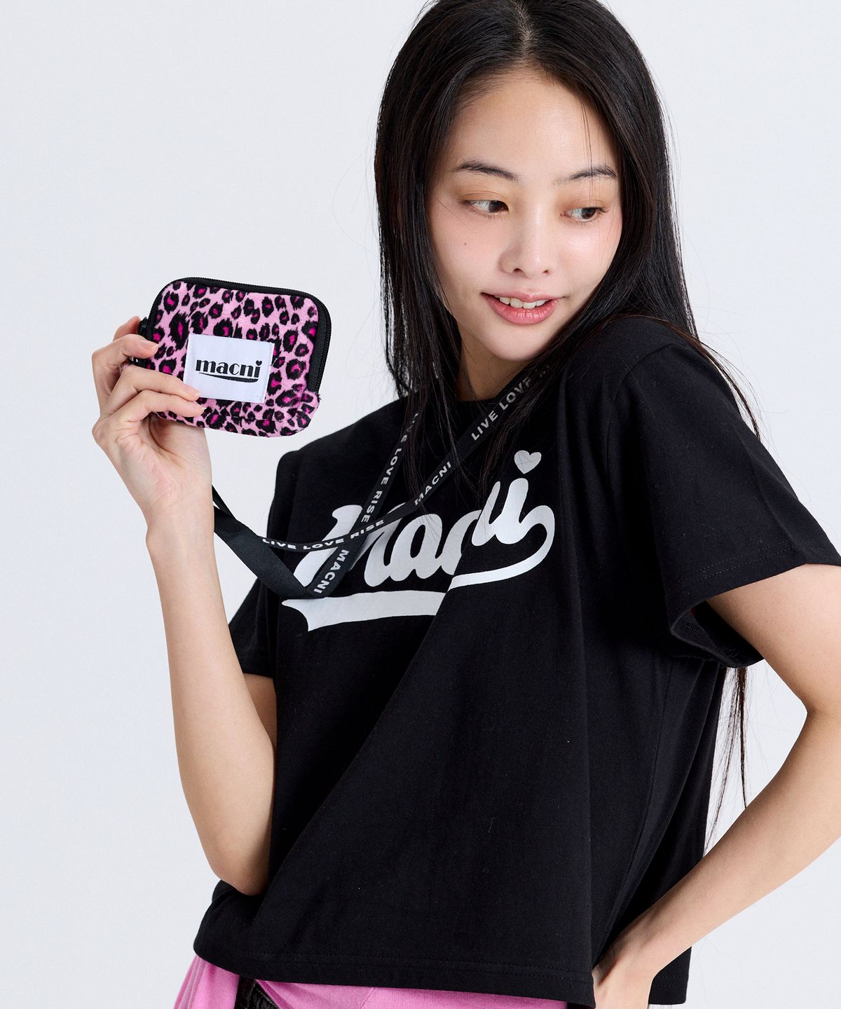 마크니(MACNI) STRAP MINI WALLET PINK