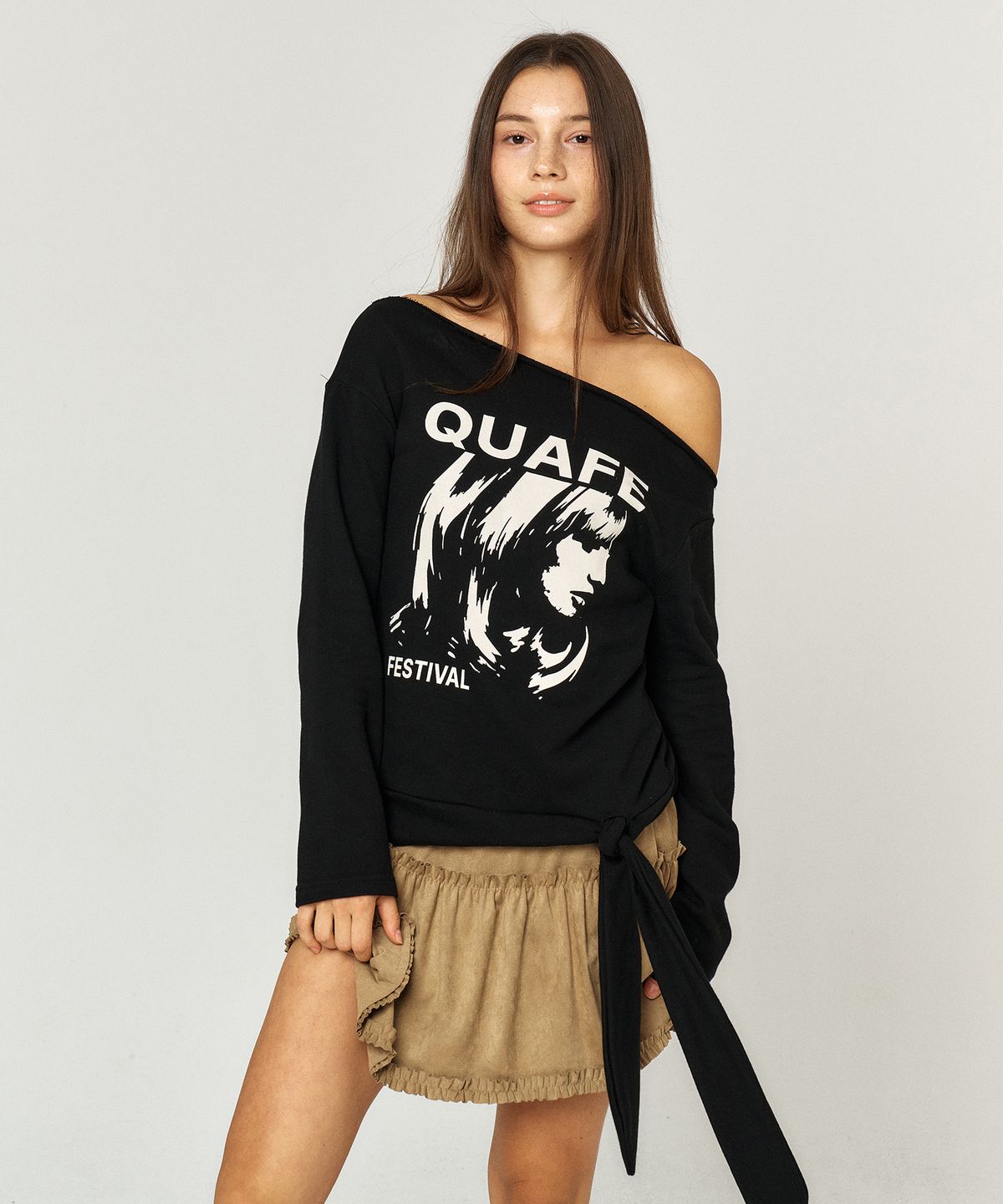 꾸아페(QUAFE) CANCAN SUEDE MINI SKIRT_2color