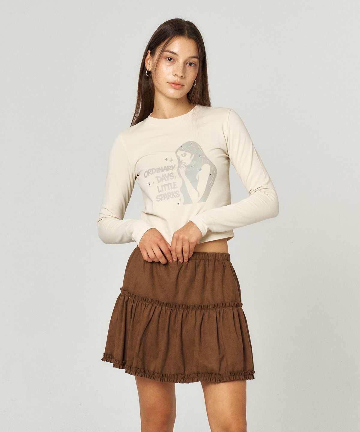 꾸아페(QUAFE) CANCAN SUEDE MINI SKIRT_2color