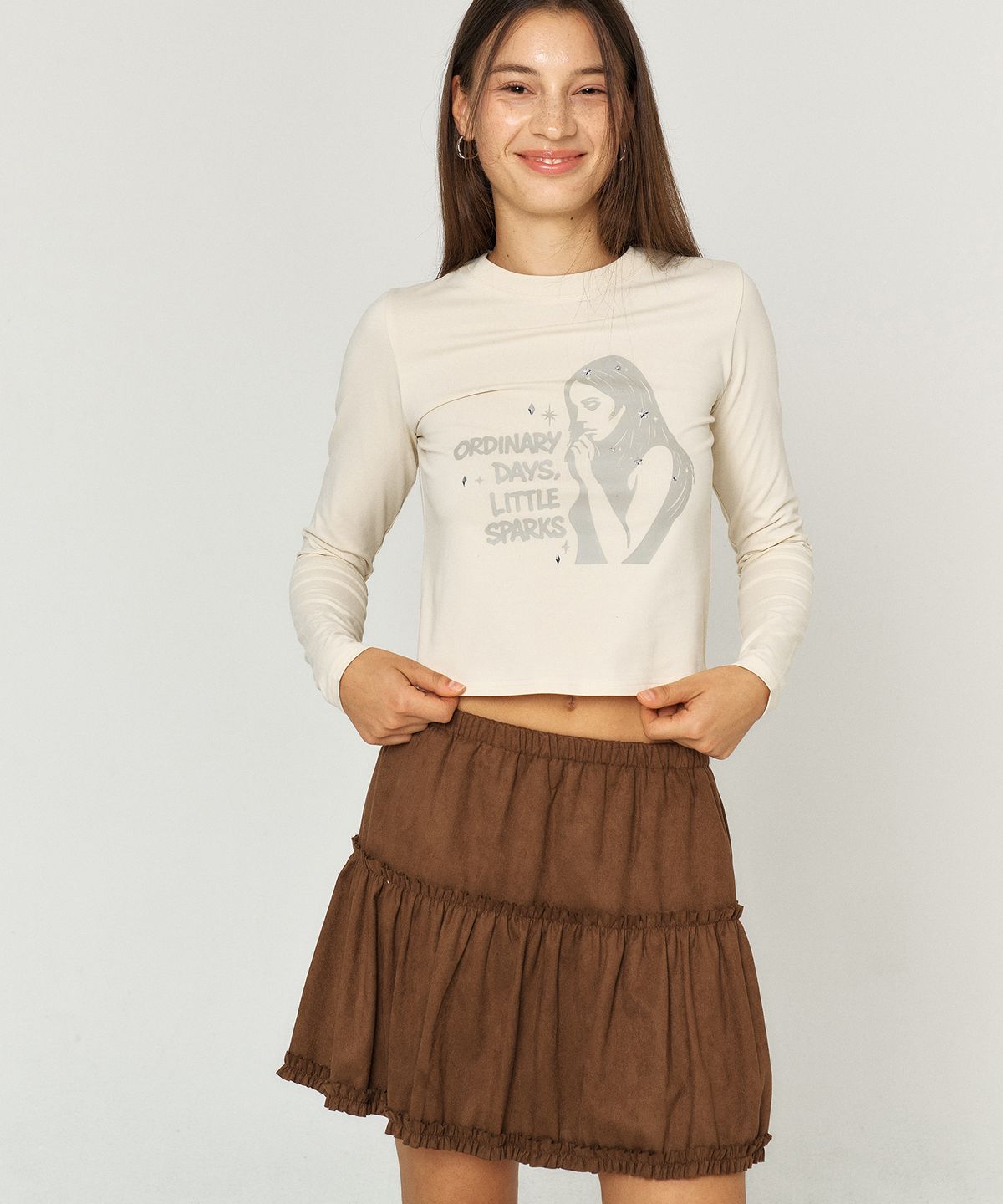 꾸아페(QUAFE) CANCAN SUEDE MINI SKIRT_2color