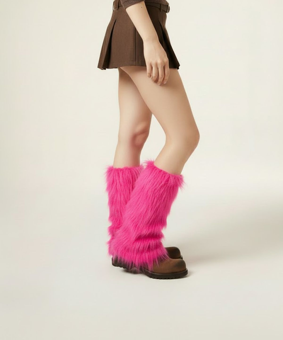 로맨틱타이거(ROMANTIC TIGER) Basic Fur Leg Warmer (Hot Pink)