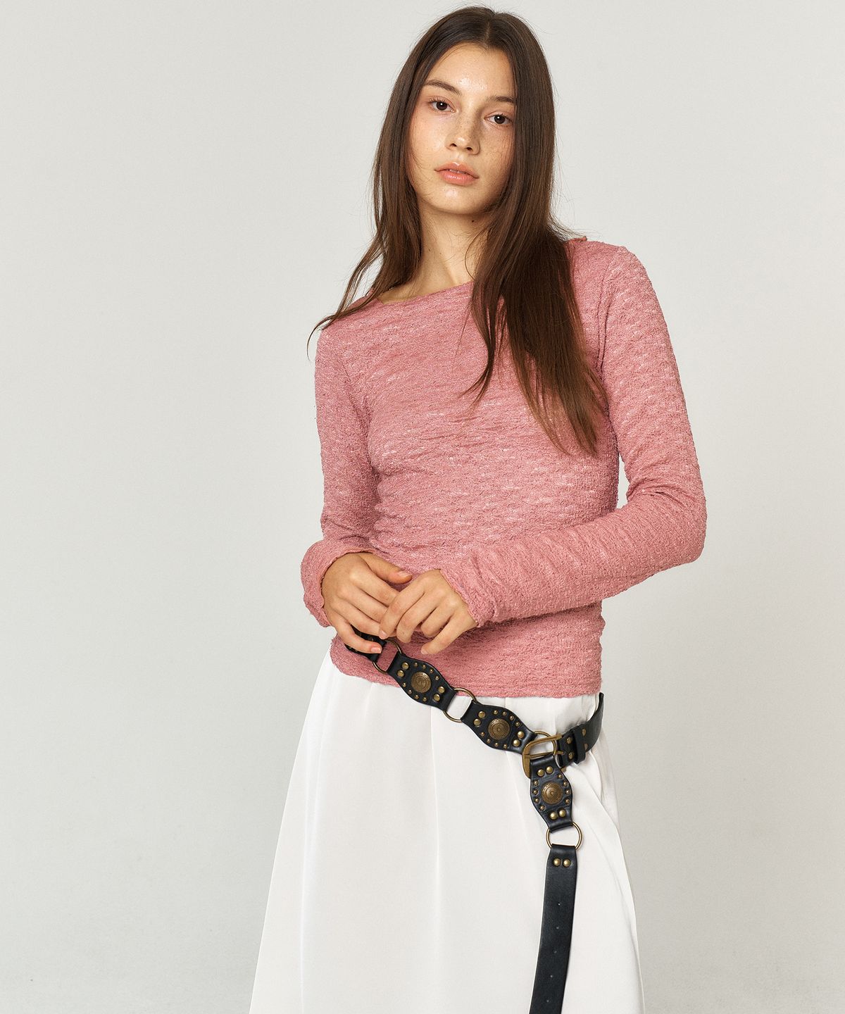 꾸아페(QUAFE) LACE LONG SLEEVE T-SHIRT_2color