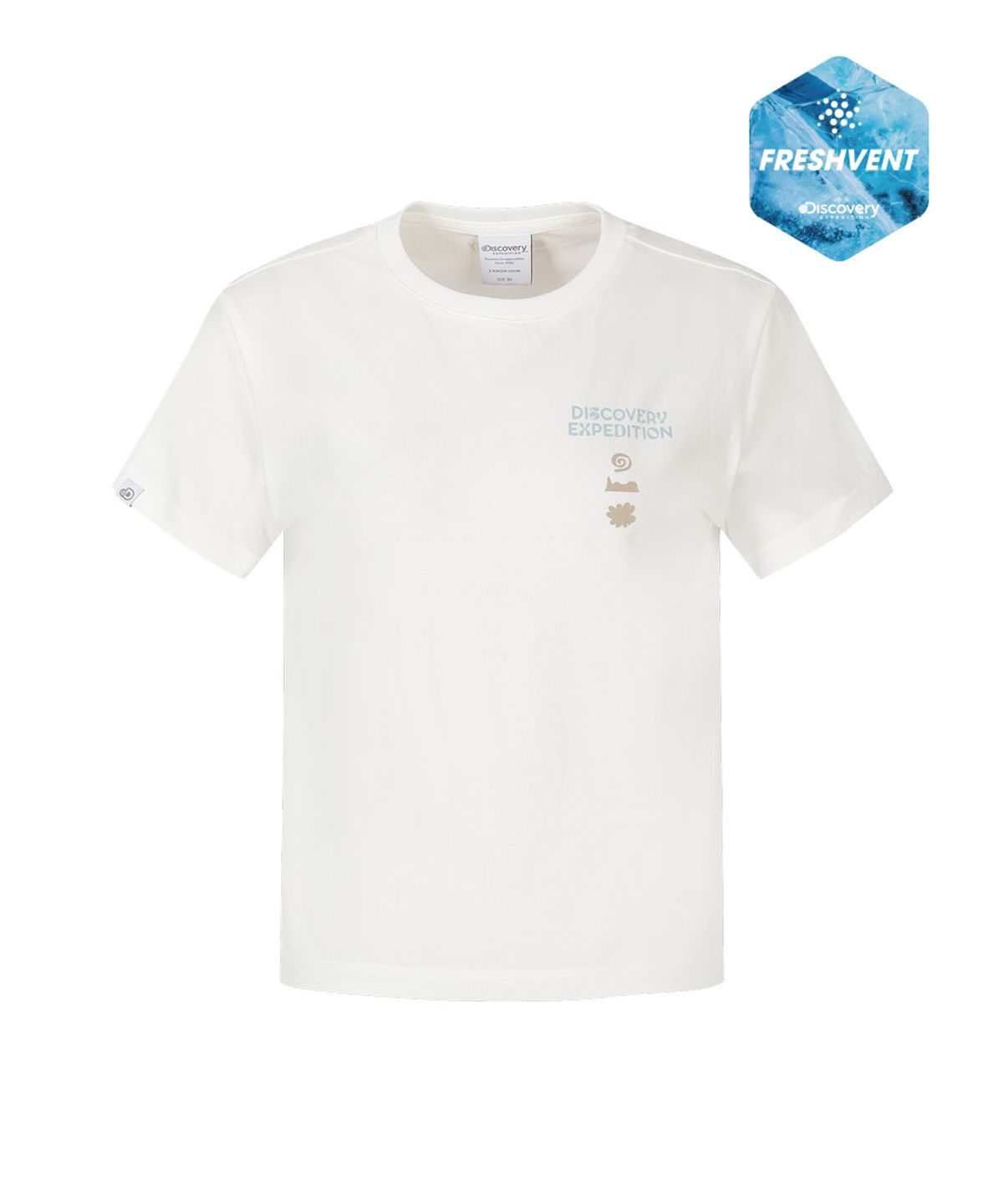디스커버리 익스페디션(DISCOVERY EXPEDITION) 여성 프레시벤트 네이처 크롭 반팔티셔츠 (WHITE)