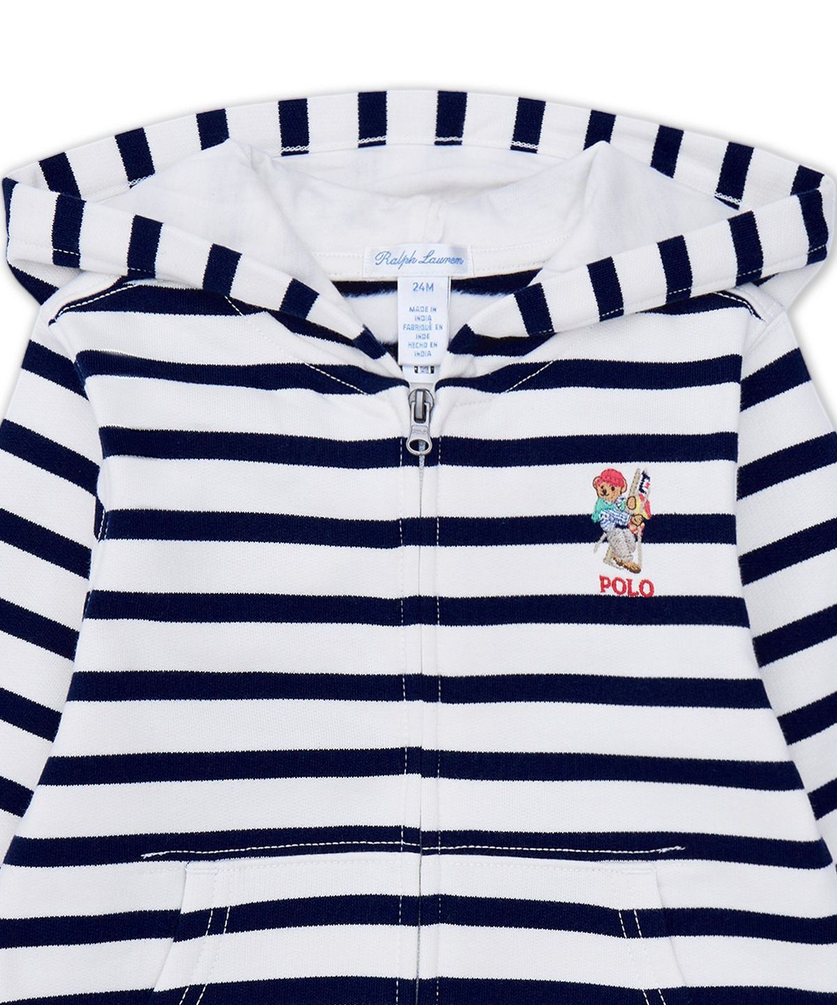 폴로 랄프 로렌 칠드런(POLO RALPH LAUREN CHILDREN) 폴로 베어 스트라이프 플리스 후디-멀티 컬러