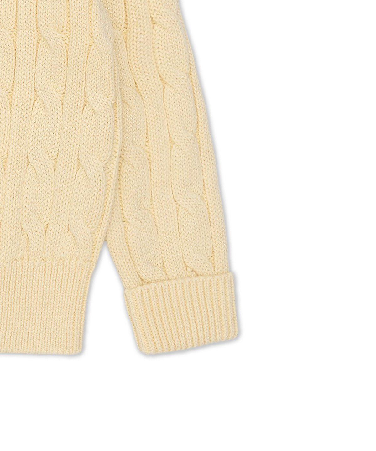 폴로 랄프 로렌 칠드런(POLO RALPH LAUREN CHILDREN) 메탈릭 케이블 니트 카디건-옐로우