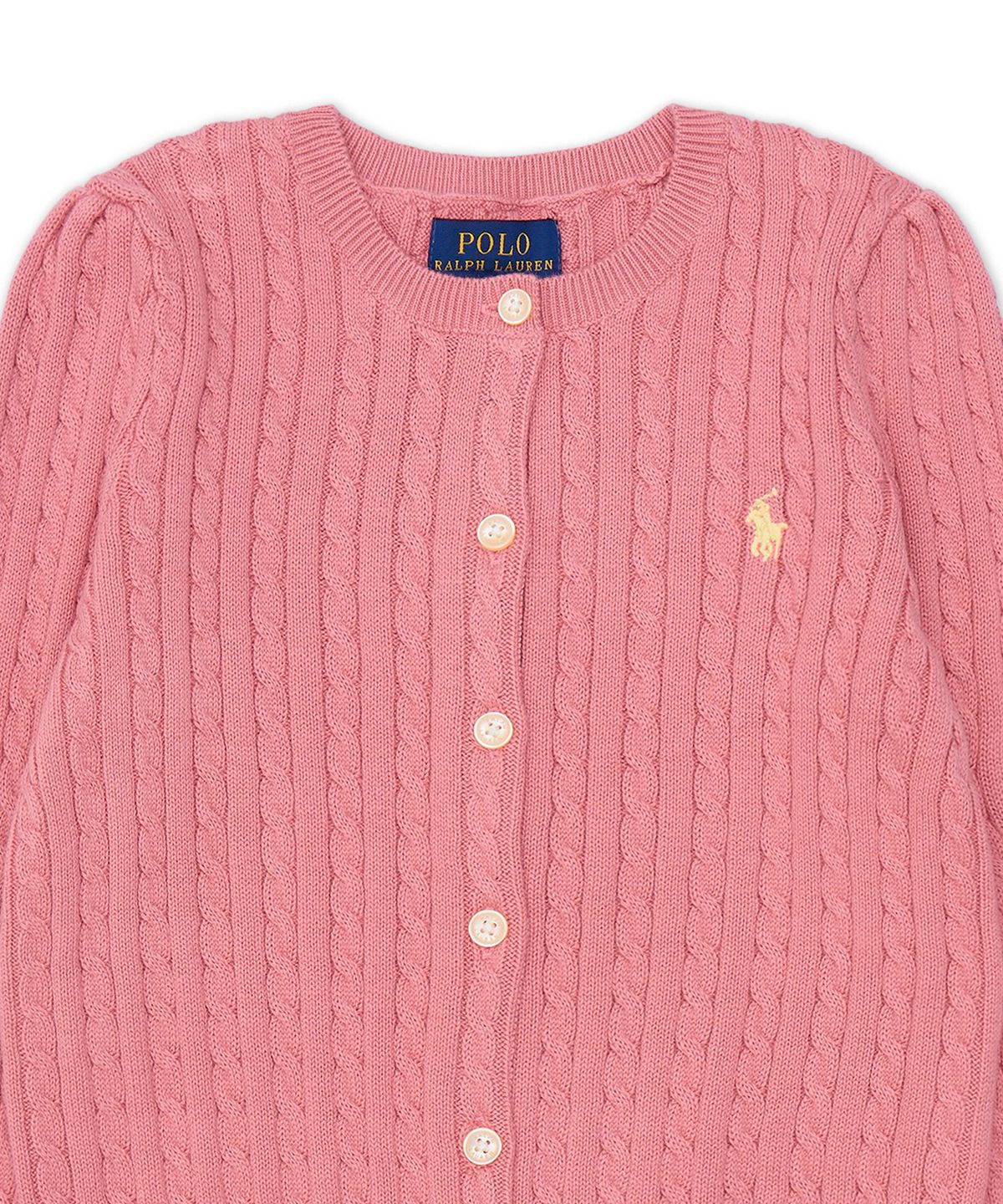 폴로 랄프 로렌 칠드런(POLO RALPH LAUREN CHILDREN) 미니 케이블 코튼 카디건-핑크