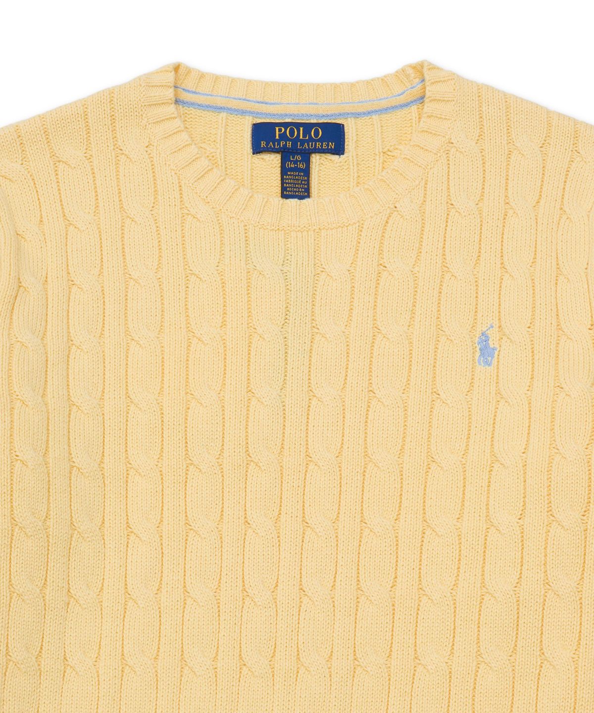 폴로 랄프 로렌 칠드런(POLO RALPH LAUREN CHILDREN) 케이블니트 코튼 스웨터-옐로우