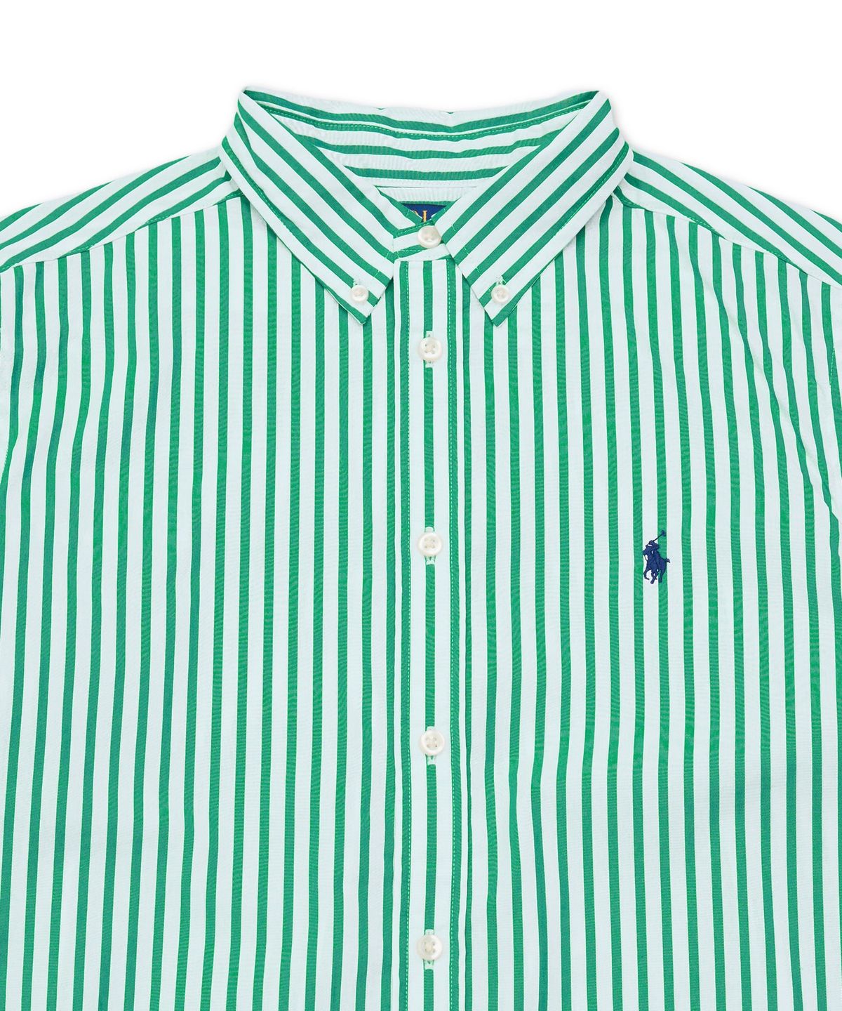 폴로 랄프 로렌 칠드런(POLO RALPH LAUREN CHILDREN) 스트라이프 코튼 포플린 셔츠-그린