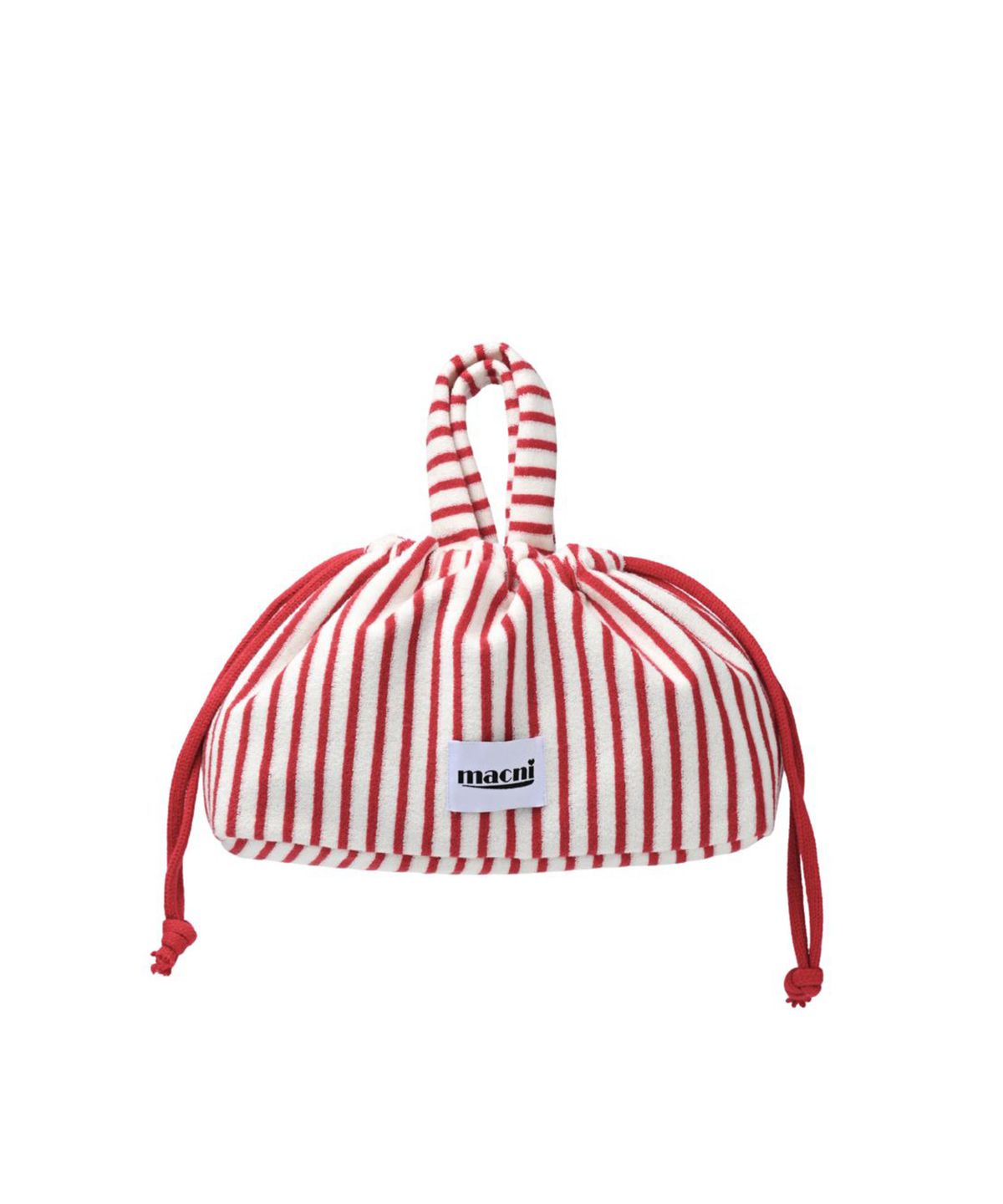 마크니(MACNI) TERRY STRING PUFFY BAG RED