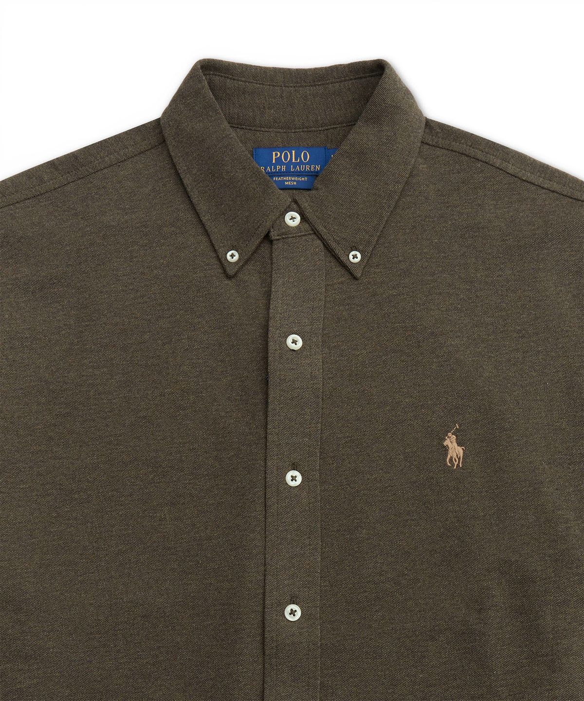 폴로 랄프 로렌(POLO RALPH LAUREN) 페더웨이트 메시 셔츠-그린