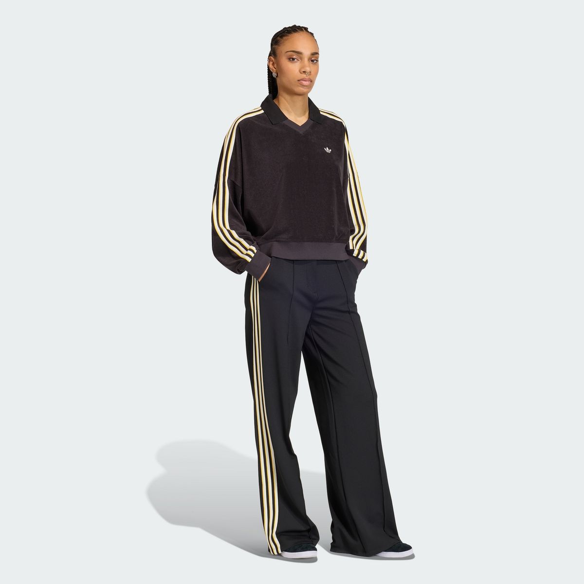 아디다스(ADIDAS) 테리 타월 브이넥 롱 슬리브 폴로 셔츠 KD1402