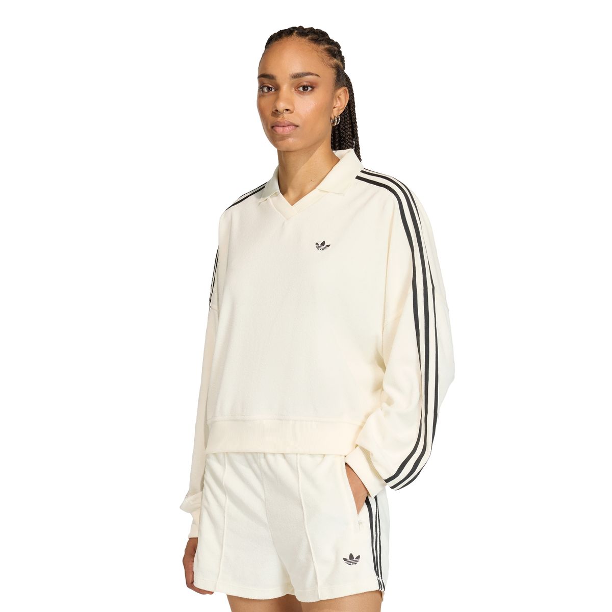 아디다스(ADIDAS) 테리 타월 브이넥 롱 슬리브 폴로 셔츠 KD1401