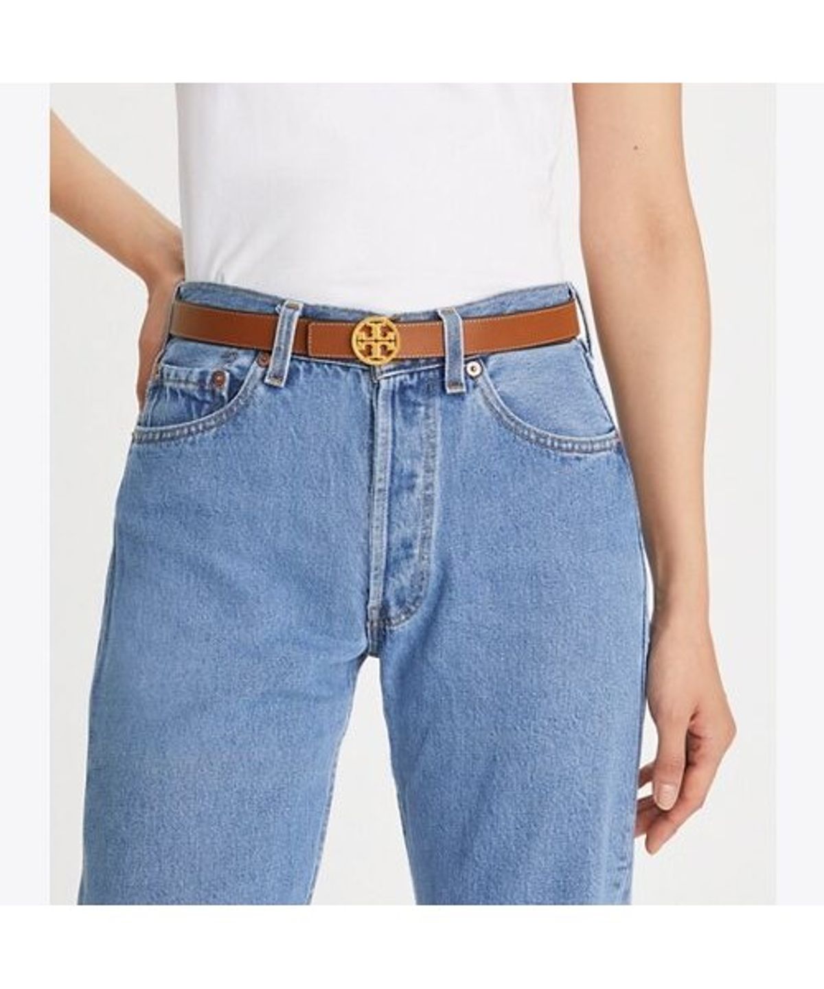 토리버치(TORYBURCH) 1 밀러 리버서블 벨트 - 블랙 / 클래식 쿠오이오 / 골드