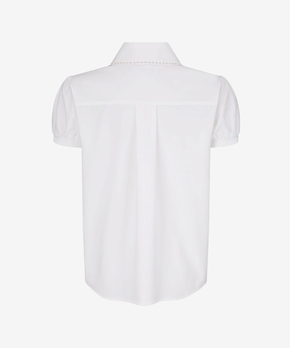리메크(LIEMÉQUE) 레이스 카라 퍼프 블라우스 화이트