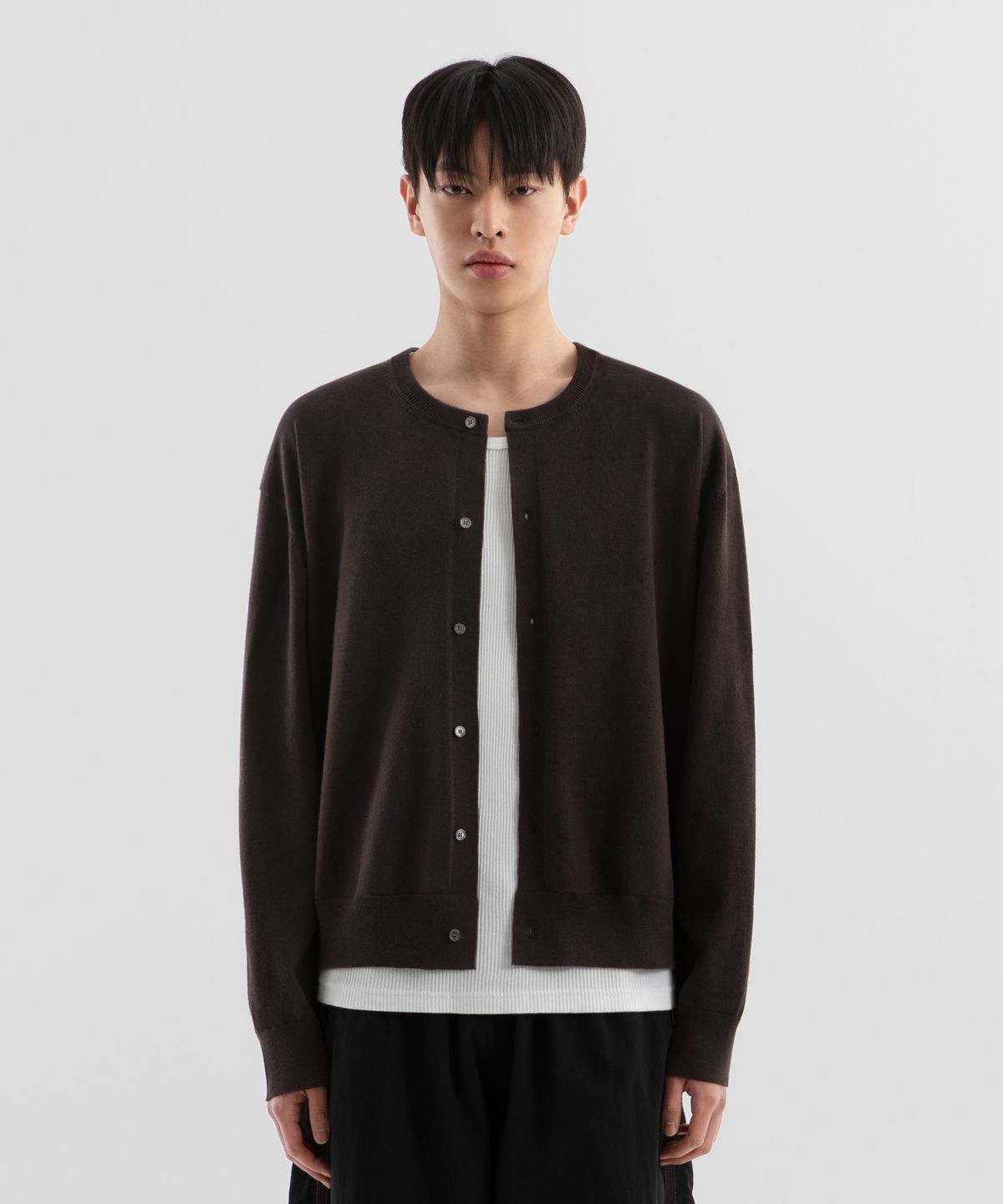 브렌슨(BRENSON) 소프트 워셔블 크롭 니트 가디건 ( 4Color )