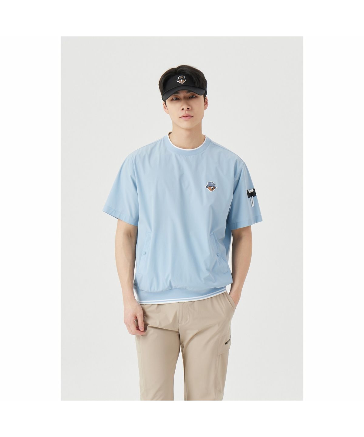 골든베어(GOLDEN BEAR) (M) Woven V-Neck Pullover G4TAM26201BUX