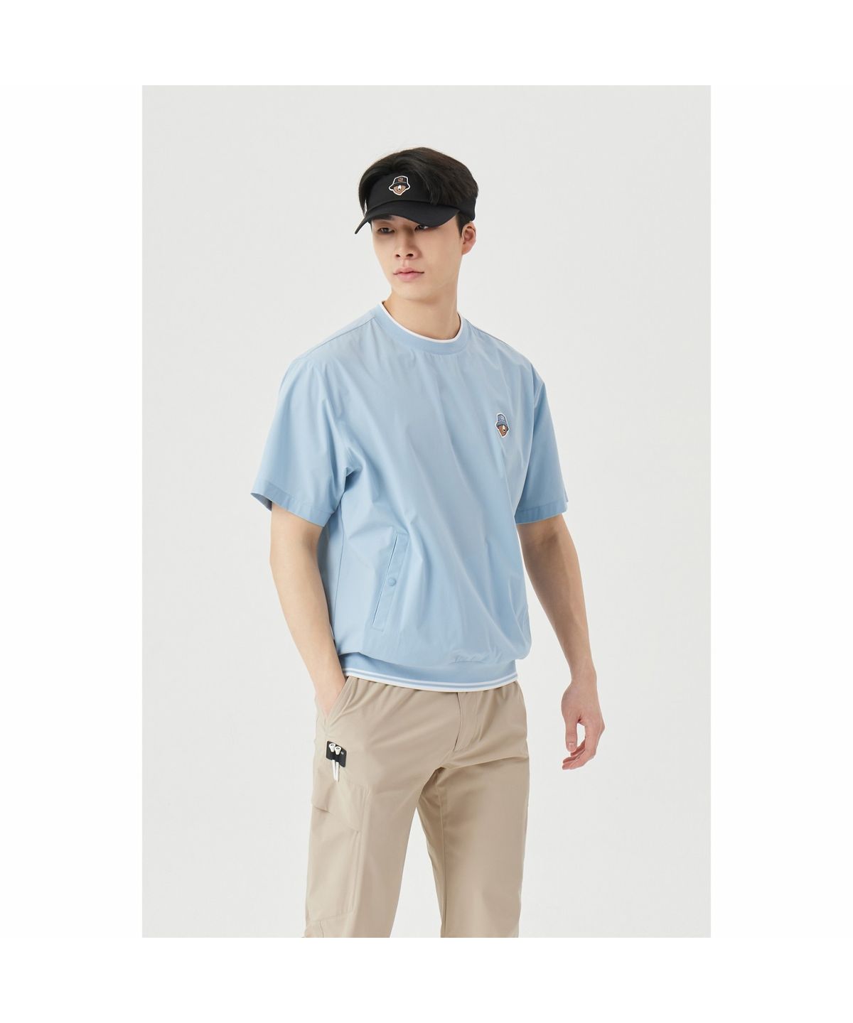 골든베어(GOLDEN BEAR) (M) Woven V-Neck Pullover G4TAM26201BUX