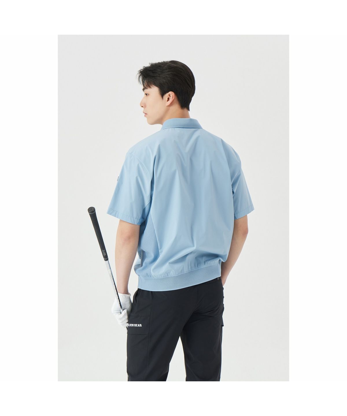 골든베어(GOLDEN BEAR) (M) Stretch Woven Mesh Hybrid Polo T-shirt G4TAM26221BUL