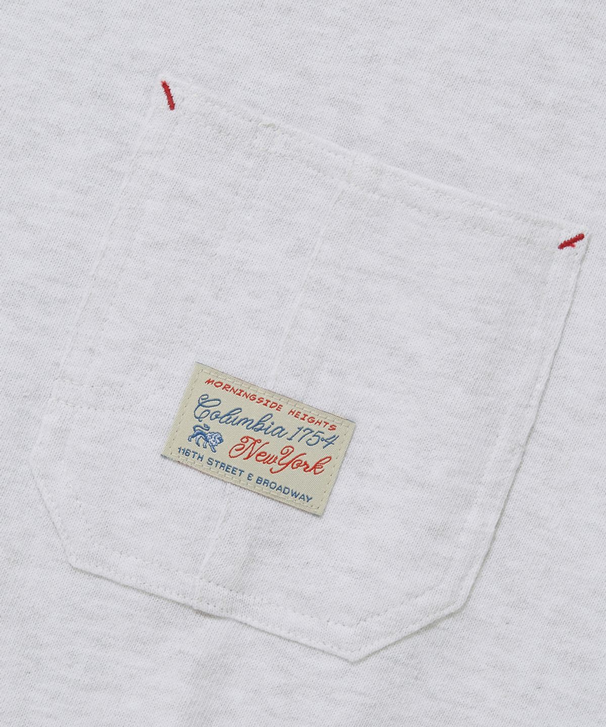 컬럼비아 유니버시티(COLUMBIA UNIVERSITY) SL-LABEL POCKET STRING S/S T-SHIRTS_LIGHT MELANGE GRAY