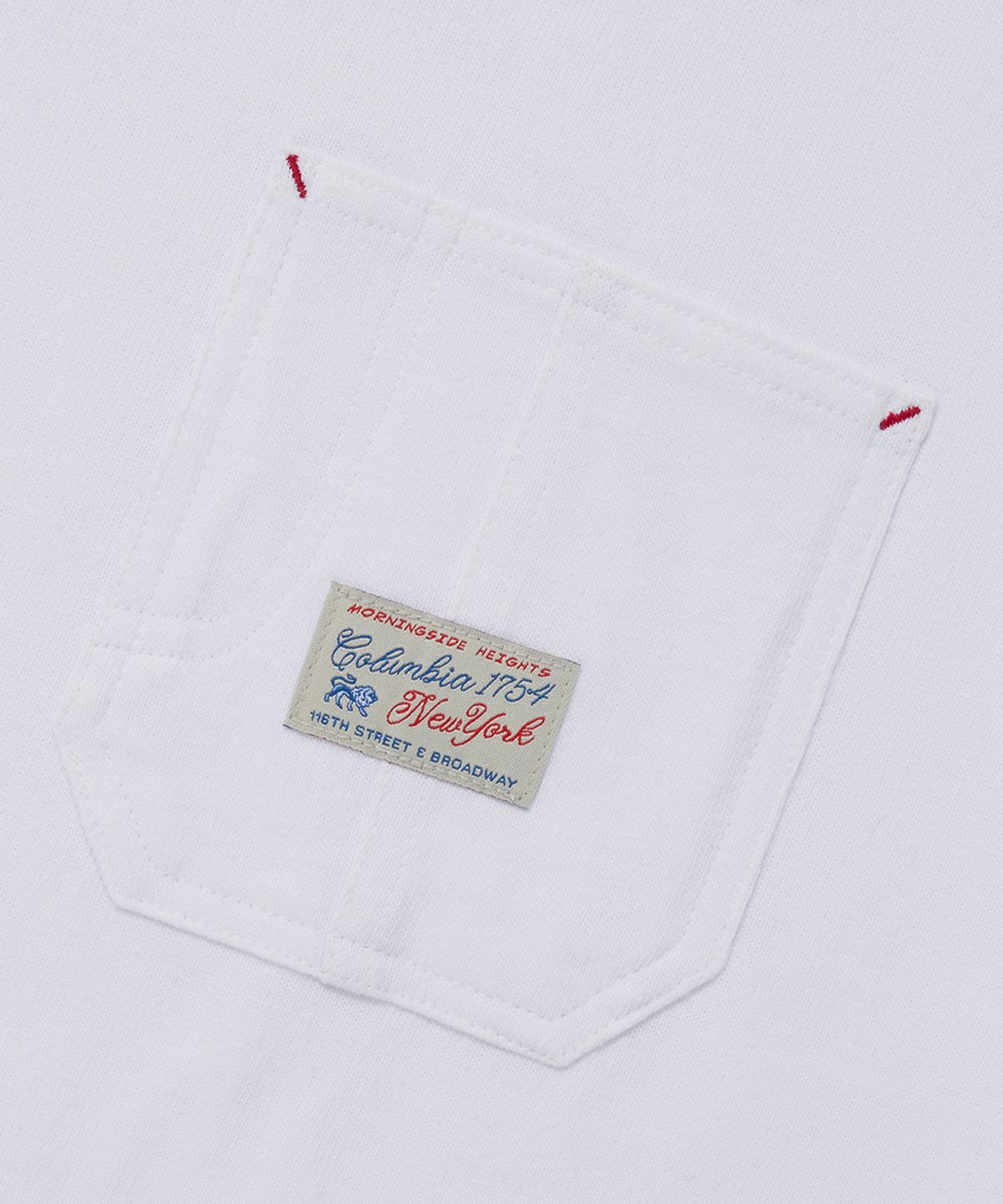 컬럼비아 유니버시티(COLUMBIA UNIVERSITY) SL-LABEL POCKET STRING S/S T-SHIRTS_WHITE