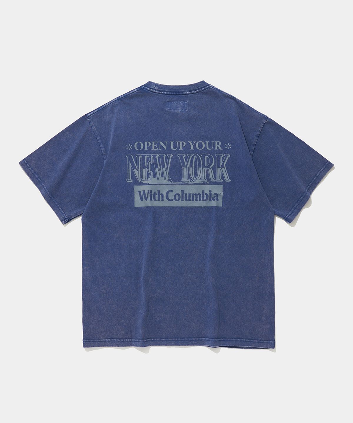 컬럼비아 유니버시티(COLUMBIA UNIVERSITY) OPEN YOUR NY SALT WASHED S/S T-SHIRTS_BLUE