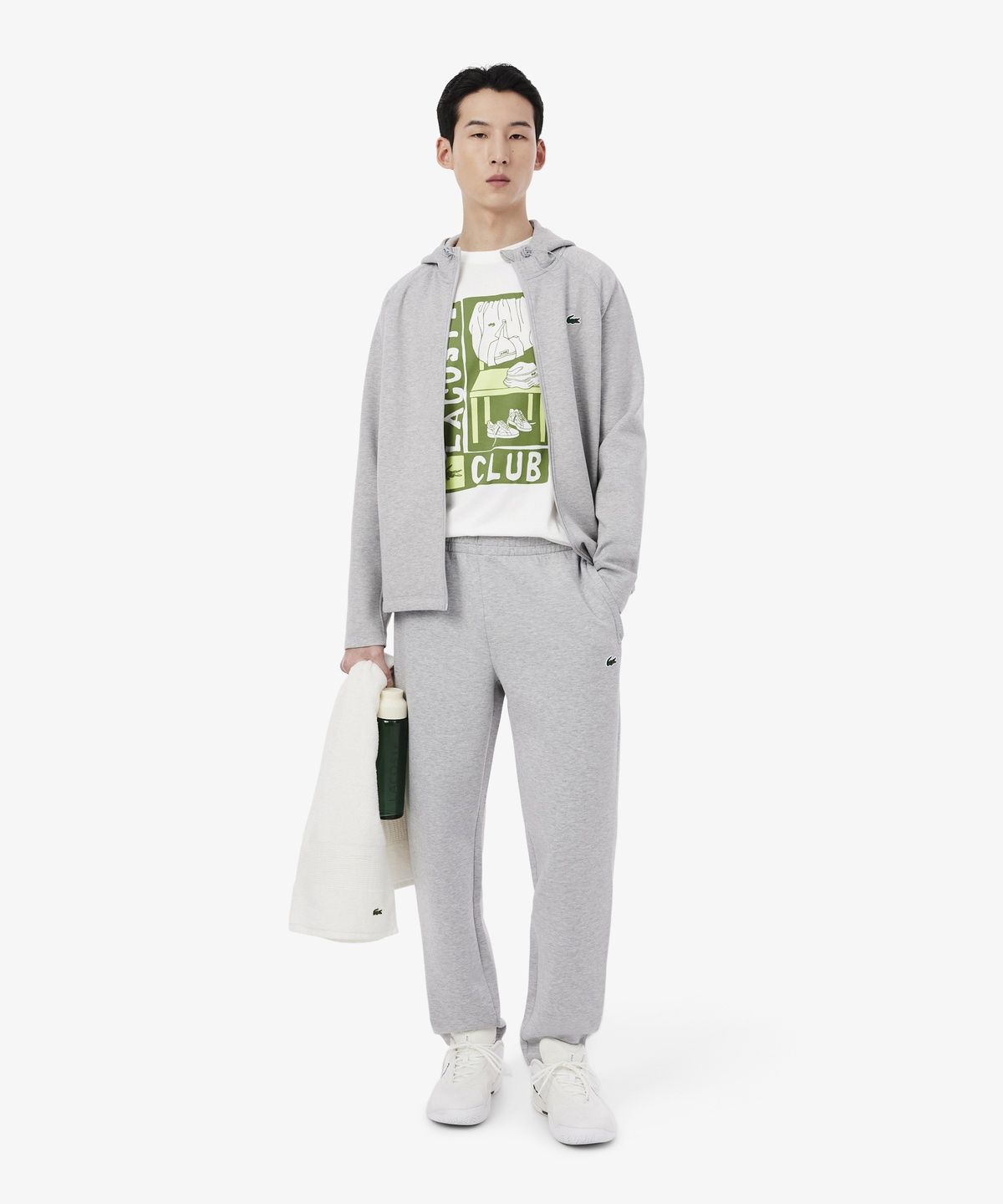 라코스테(LACOSTE) 남성 트레이닝 그래픽 반팔 티셔츠 TH1773-56G 001