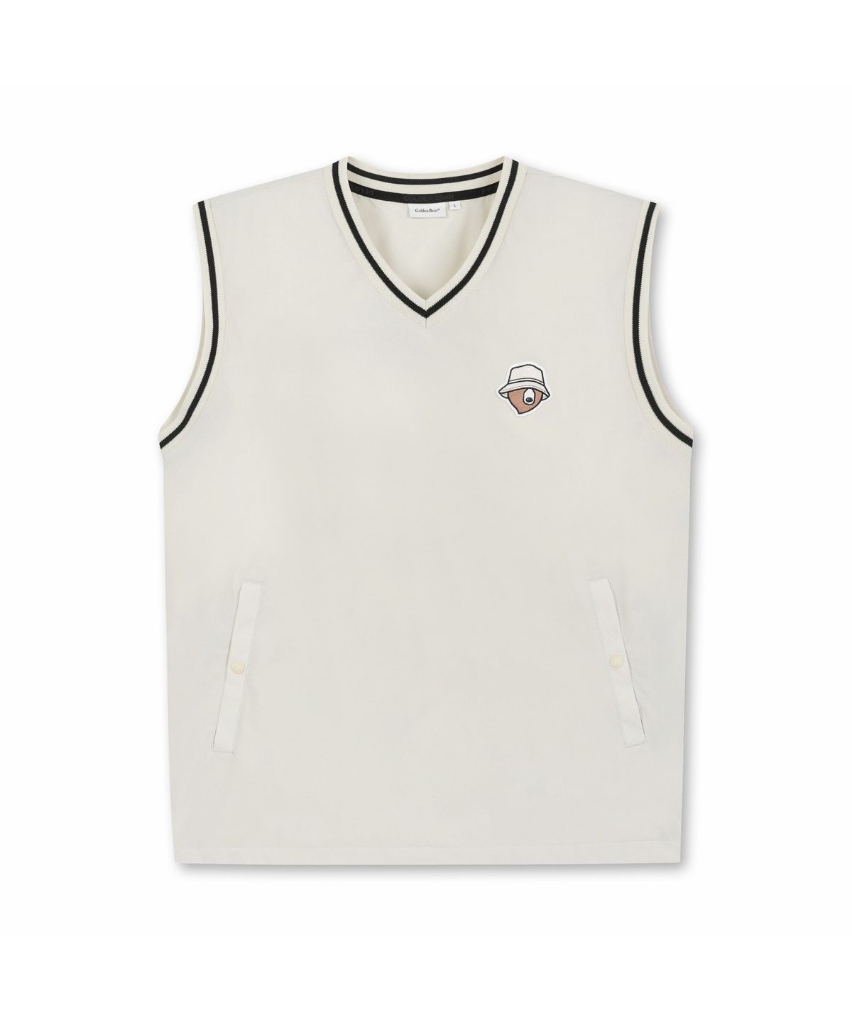 골든베어(GOLDEN BEAR) (M) Woven V-Neck Vest G4VAM26201BEX