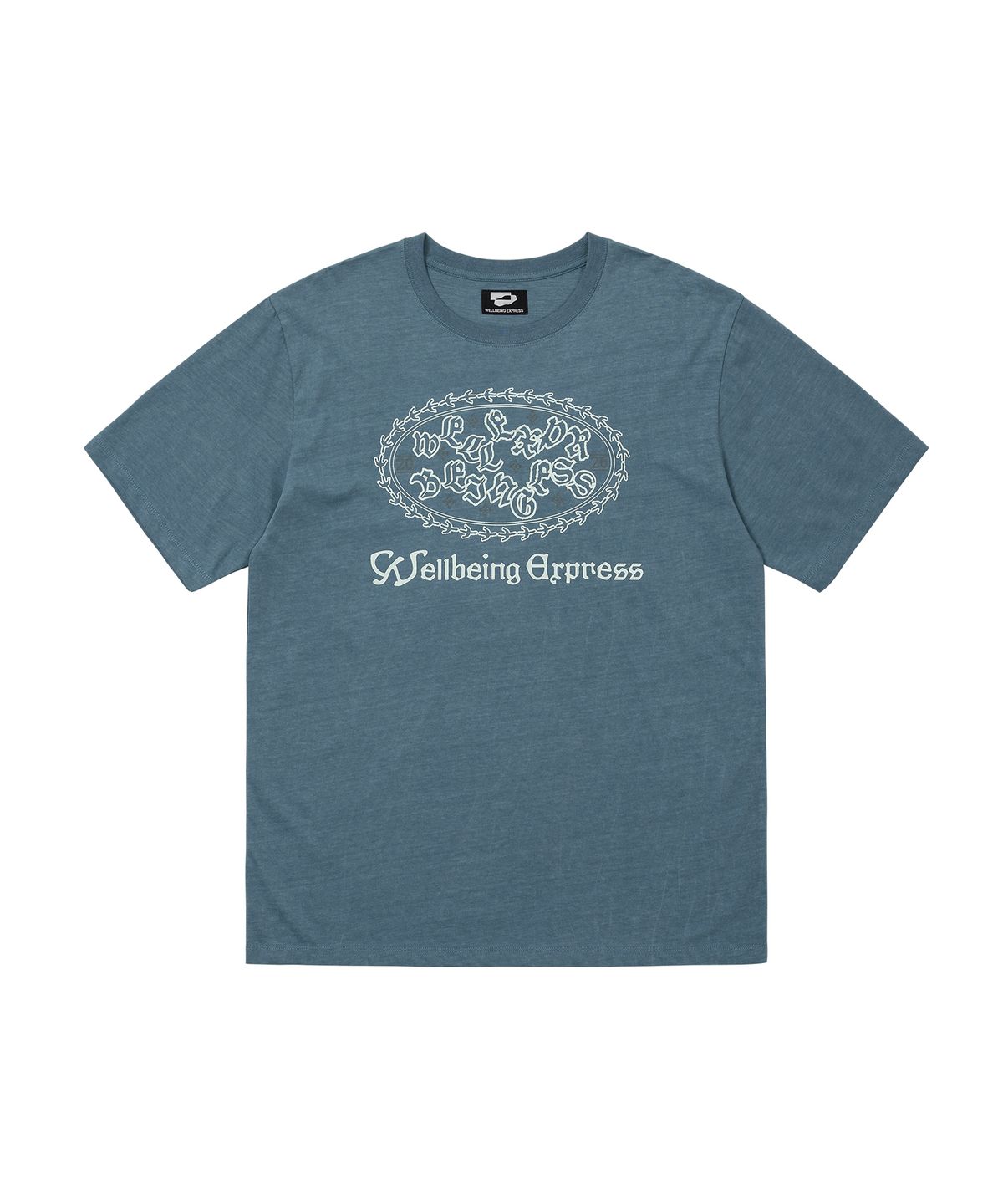 웰빙익스프레스(WELLBEING EXPRESS) Oversized PEACE pigeon Half Sleeve Blue