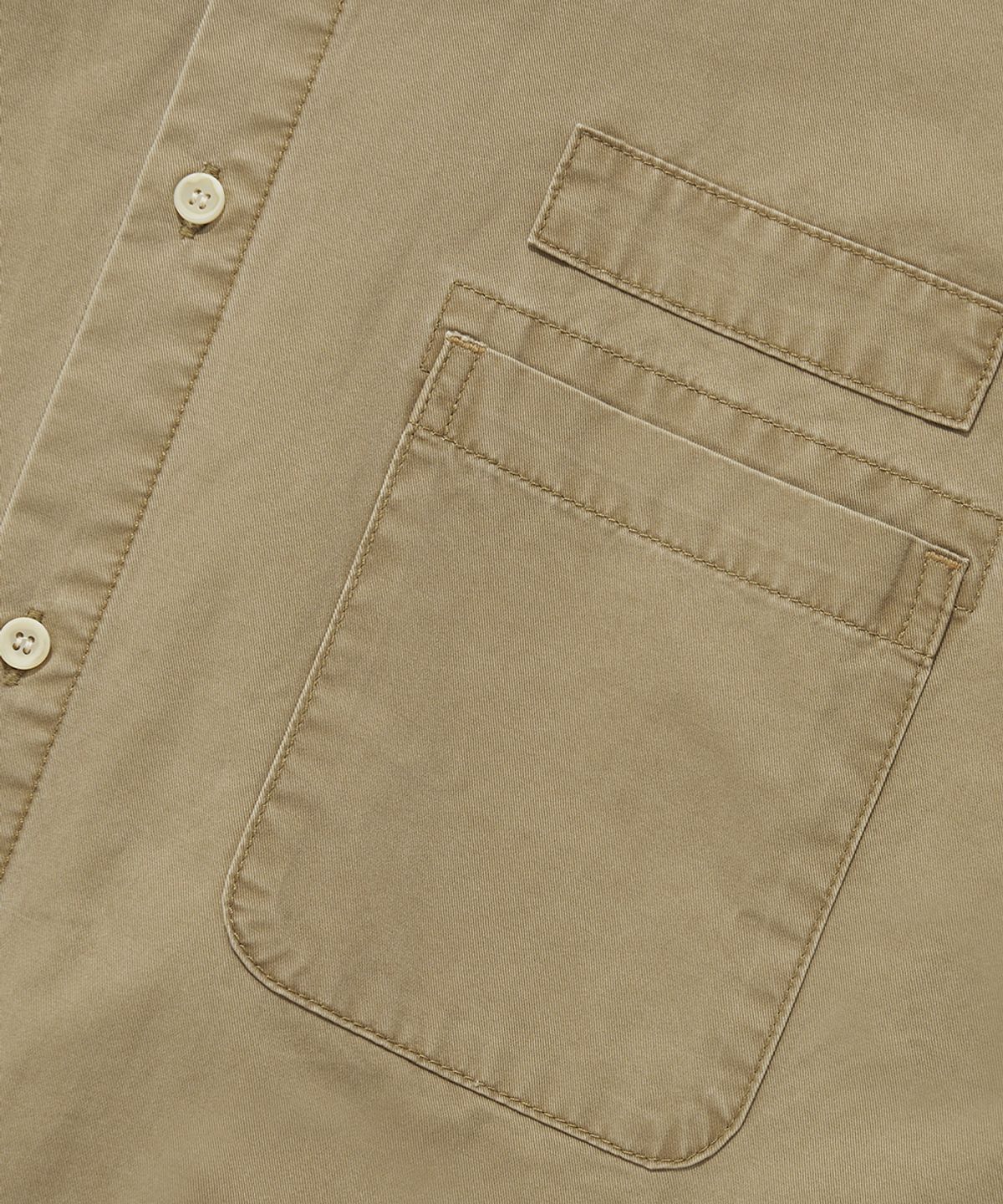 컬럼비아 유니버시티(COLUMBIA UNIVERSITY) SL-LABEL WASHED BIG POCKET TWILL S/S SHIRTS_BEIGE