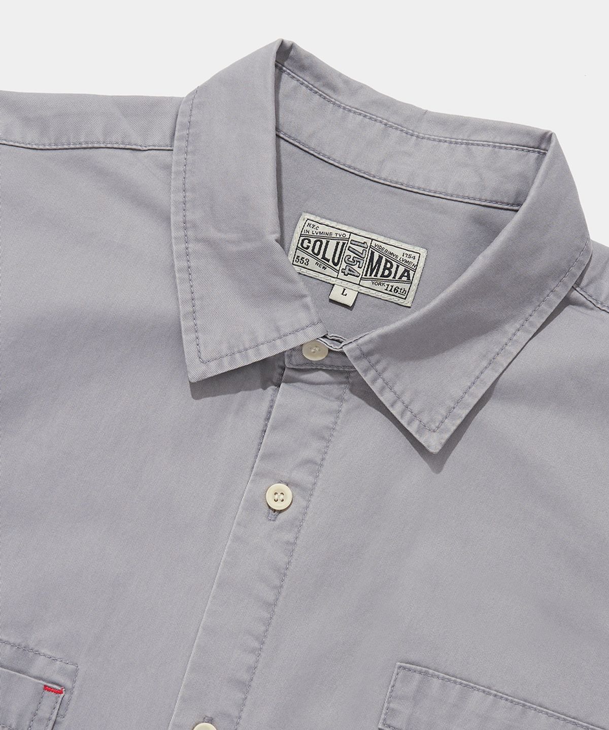 컬럼비아 유니버시티(COLUMBIA UNIVERSITY) SL-LABEL WASHED BIG POCKET TWILL S/S SHIRTS_GRAY