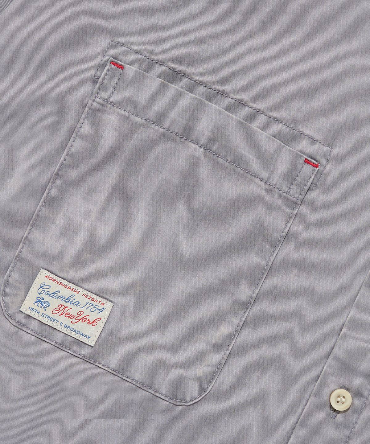 컬럼비아 유니버시티(COLUMBIA UNIVERSITY) SL-LABEL WASHED BIG POCKET TWILL S/S SHIRTS_GRAY