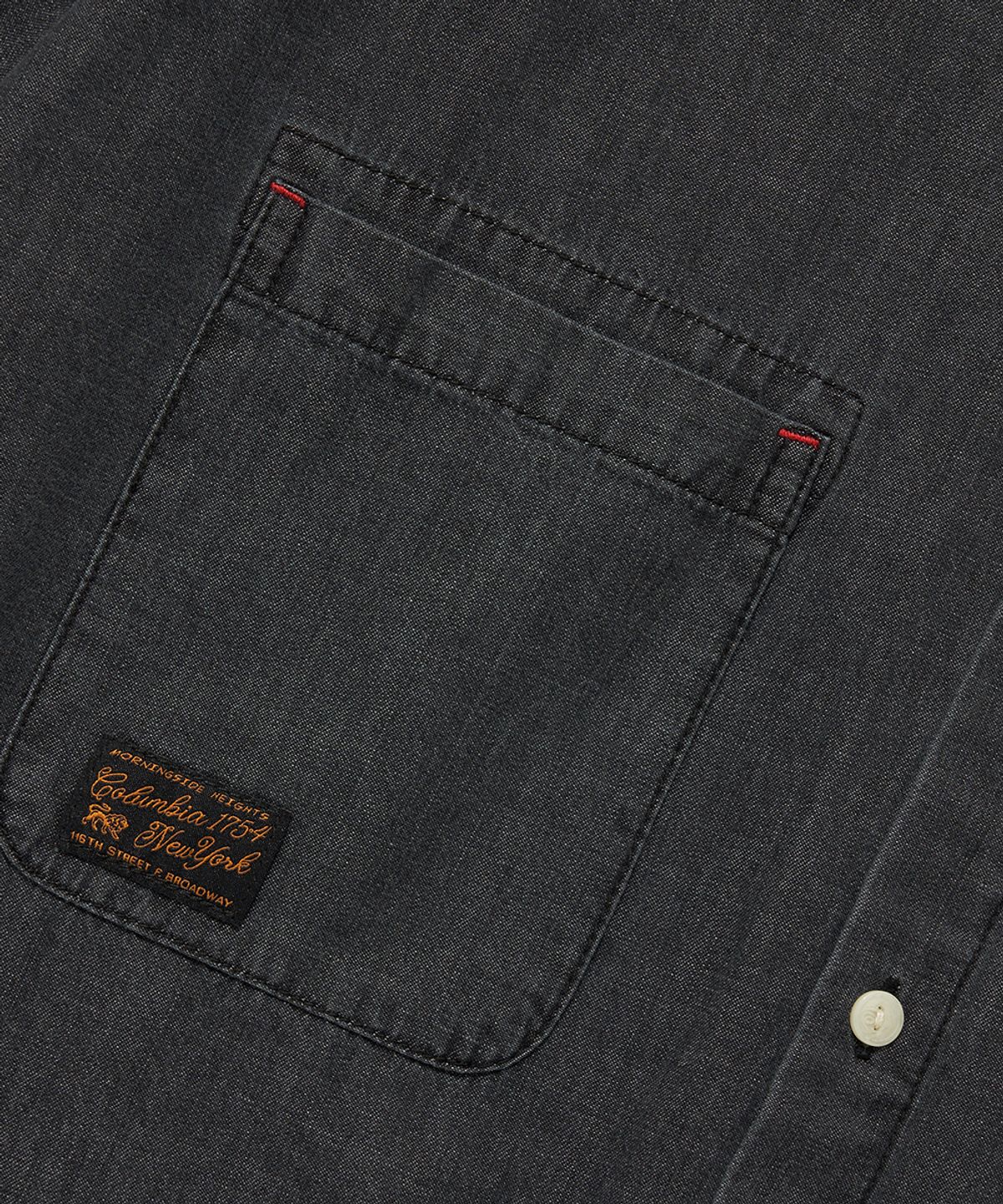 컬럼비아 유니버시티(COLUMBIA UNIVERSITY) SL-LABEL BIG POCKET DENIM S/S SHIRTS_BLACK JEAN