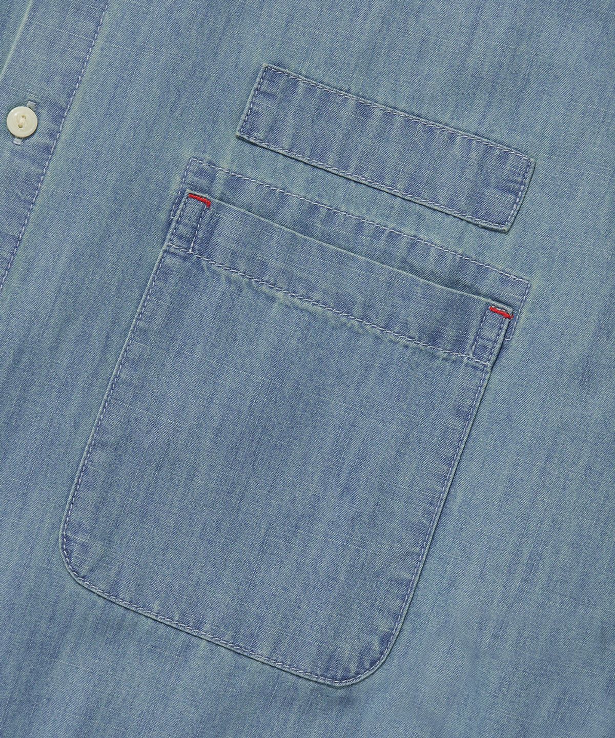 컬럼비아 유니버시티(COLUMBIA UNIVERSITY) SL-LABEL BIG POCKET DENIM S/S SHIRTS_LIGHT JEAN