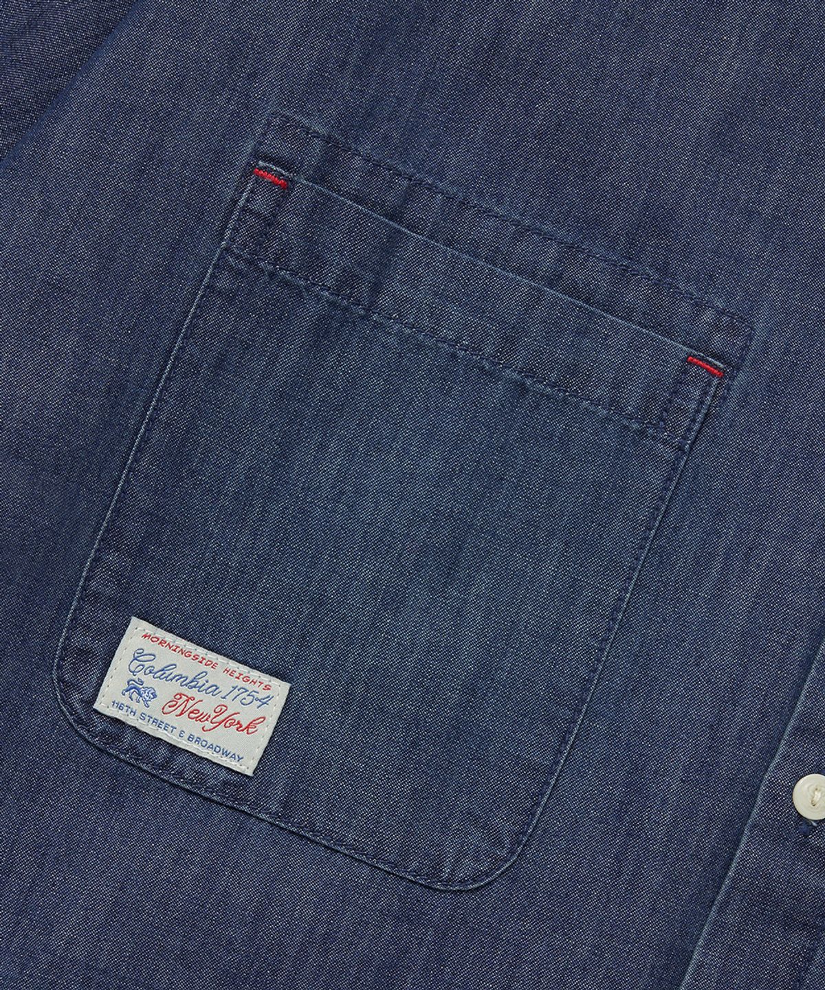 컬럼비아 유니버시티(COLUMBIA UNIVERSITY) SL-LABEL BIG POCKET DENIM S/S SHIRTS_MIDNIGHT JEAN