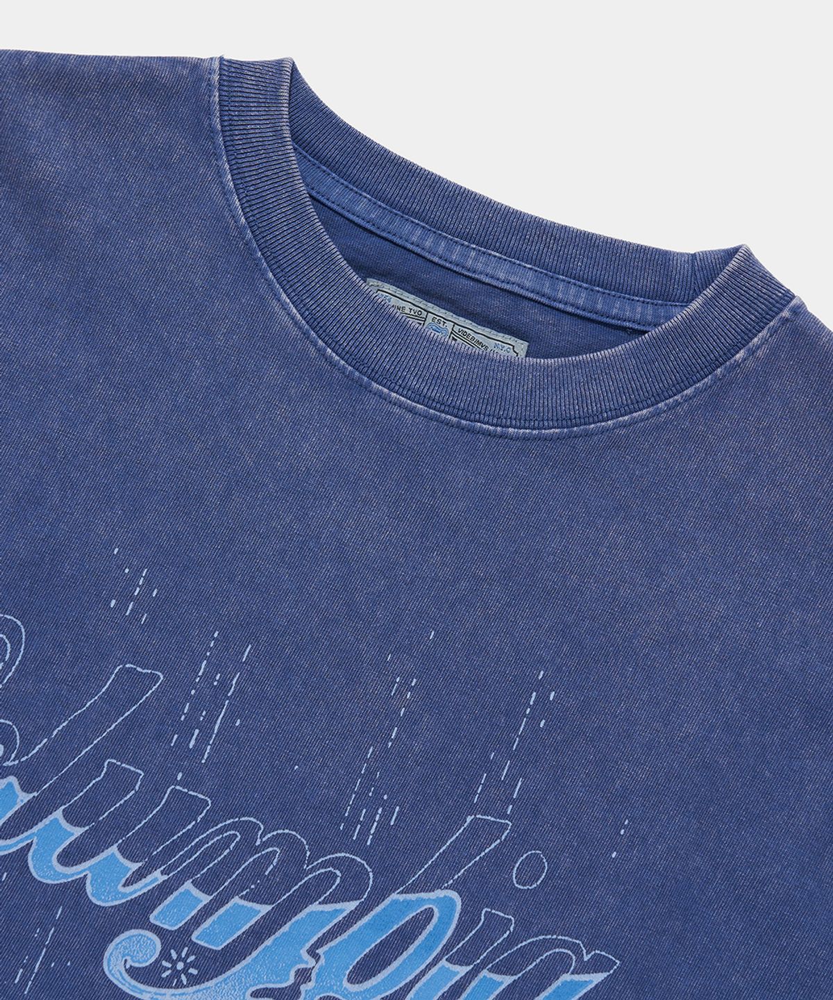 컬럼비아 유니버시티(COLUMBIA UNIVERSITY) CU BURN SALT WASHED WOMEN OVER-FIT S/S T-SHIRTS_BLUE