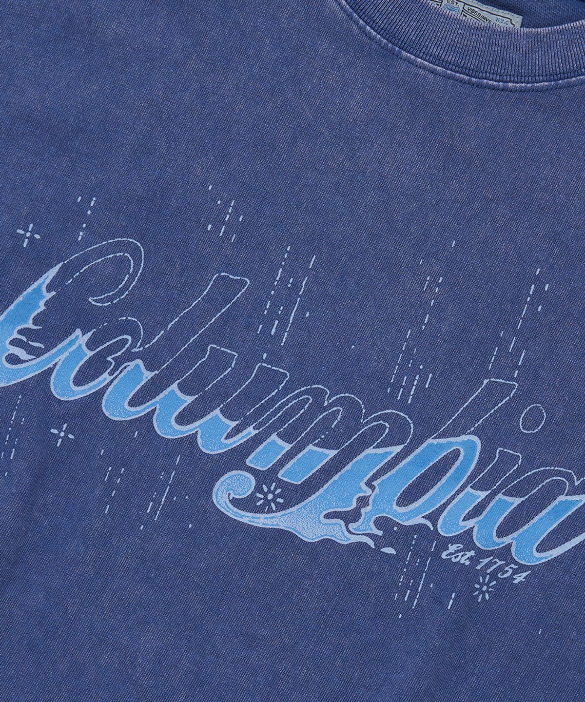 컬럼비아 유니버시티(COLUMBIA UNIVERSITY) CU BURN SALT WASHED WOMEN OVER-FIT S/S T-SHIRTS_BLUE
