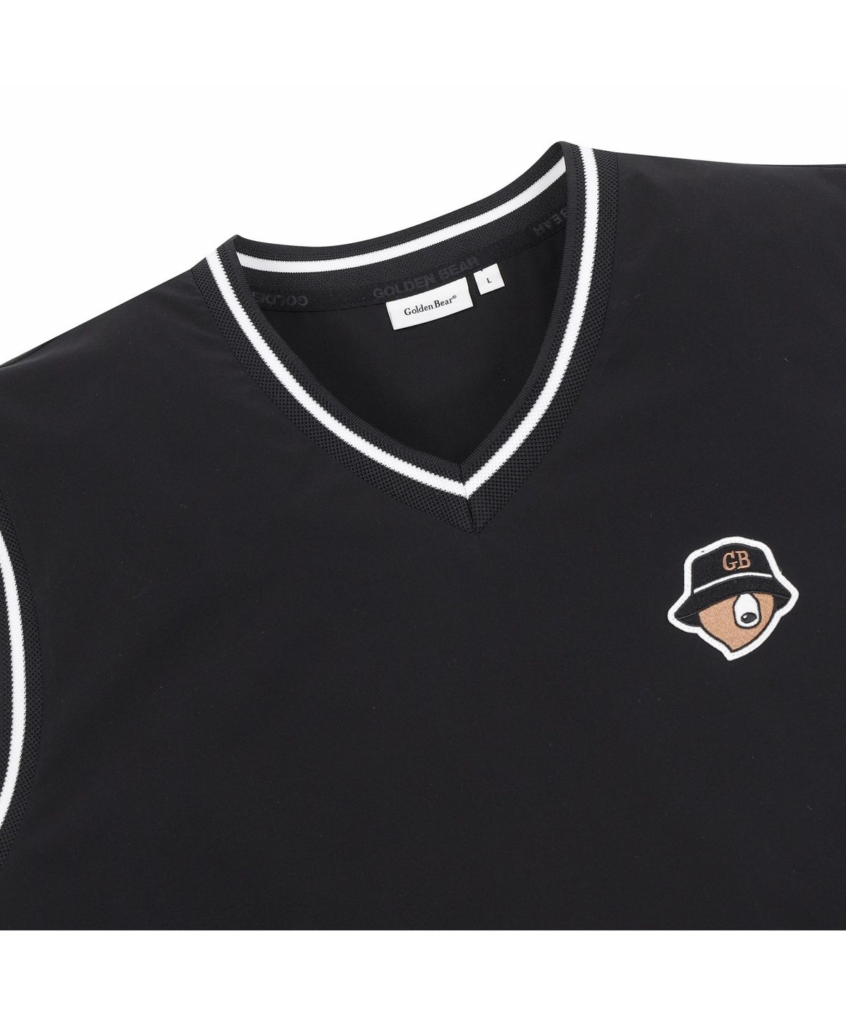 골든베어(GOLDEN BEAR) (M) Woven V-Neck Vest G4VAM26201BKX