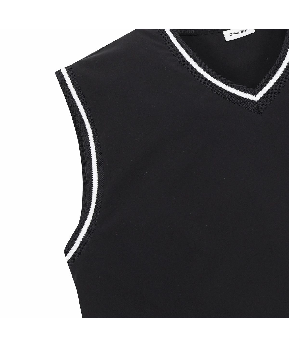 골든베어(GOLDEN BEAR) (M) Woven V-Neck Vest G4VAM26201BKX