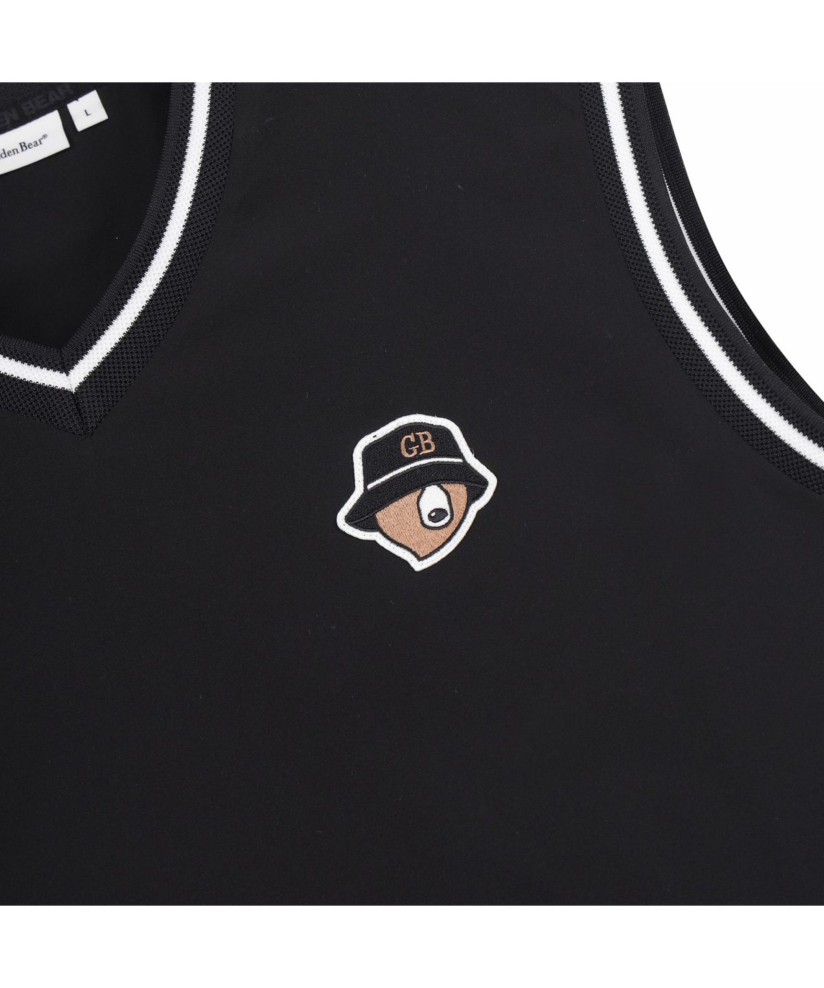 골든베어(GOLDEN BEAR) (M) Woven V-Neck Vest G4VAM26201BKX