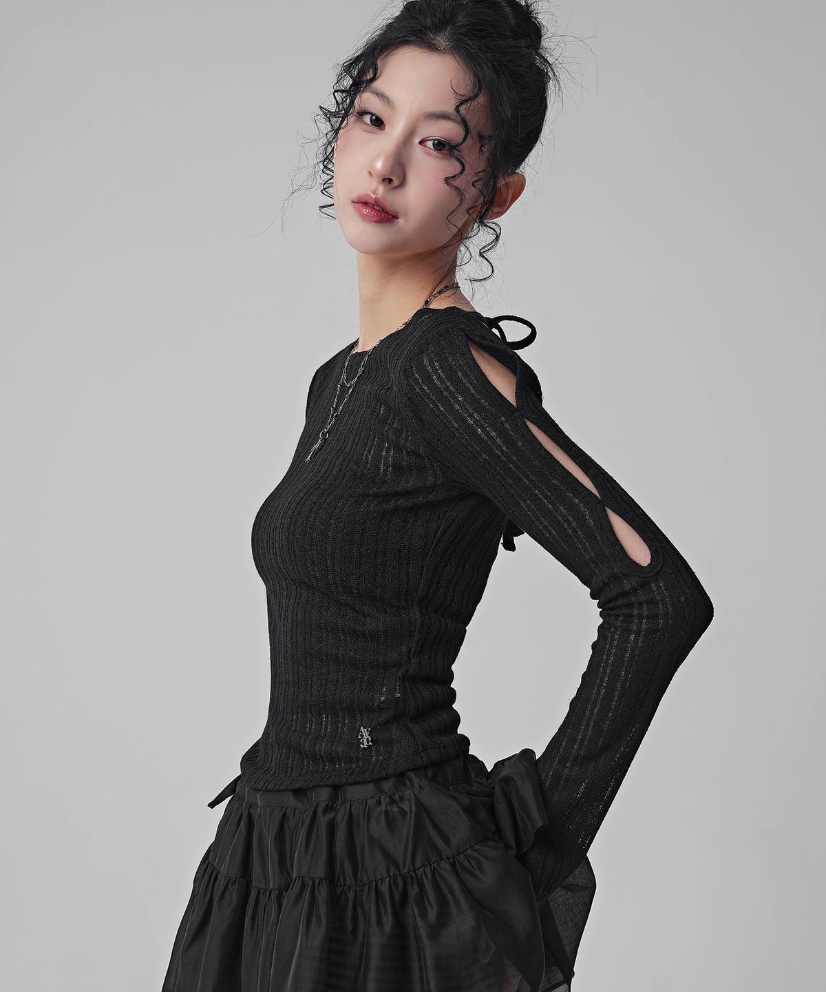어반드레스(AVANDRESS) 비아 슬래쉬 골지 티_4Colors