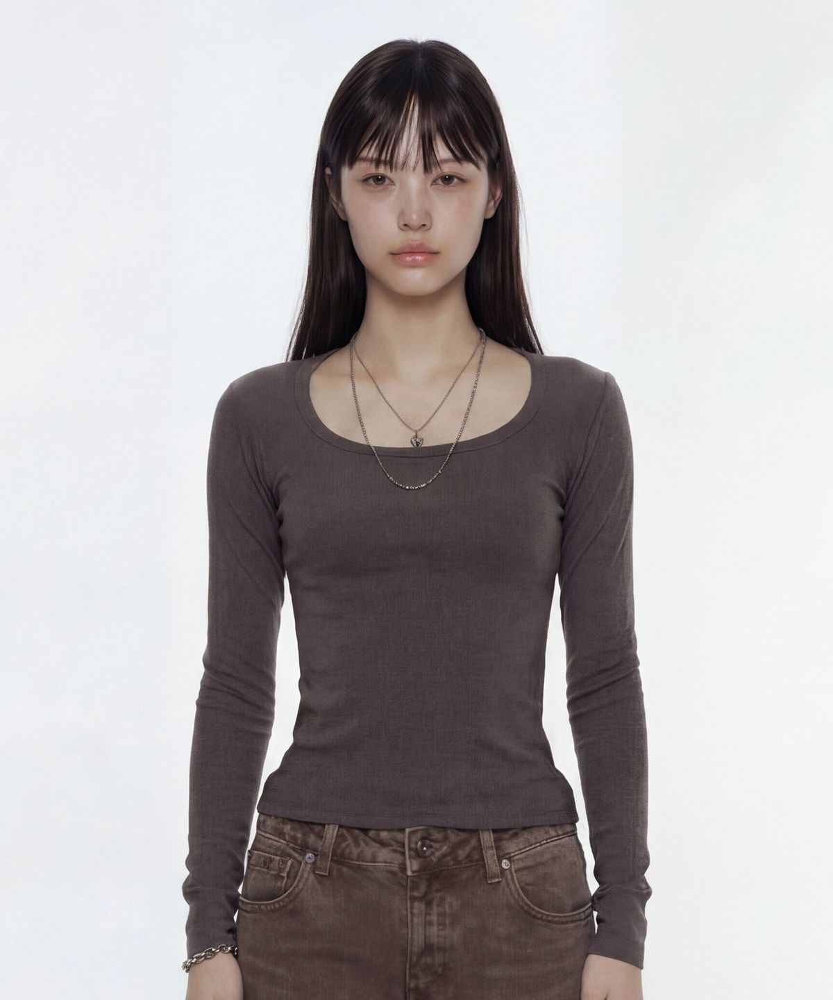 꾸아페(QUAFE) [2PACK] BASIC SQUARE-NECK T-SHIRT_8color