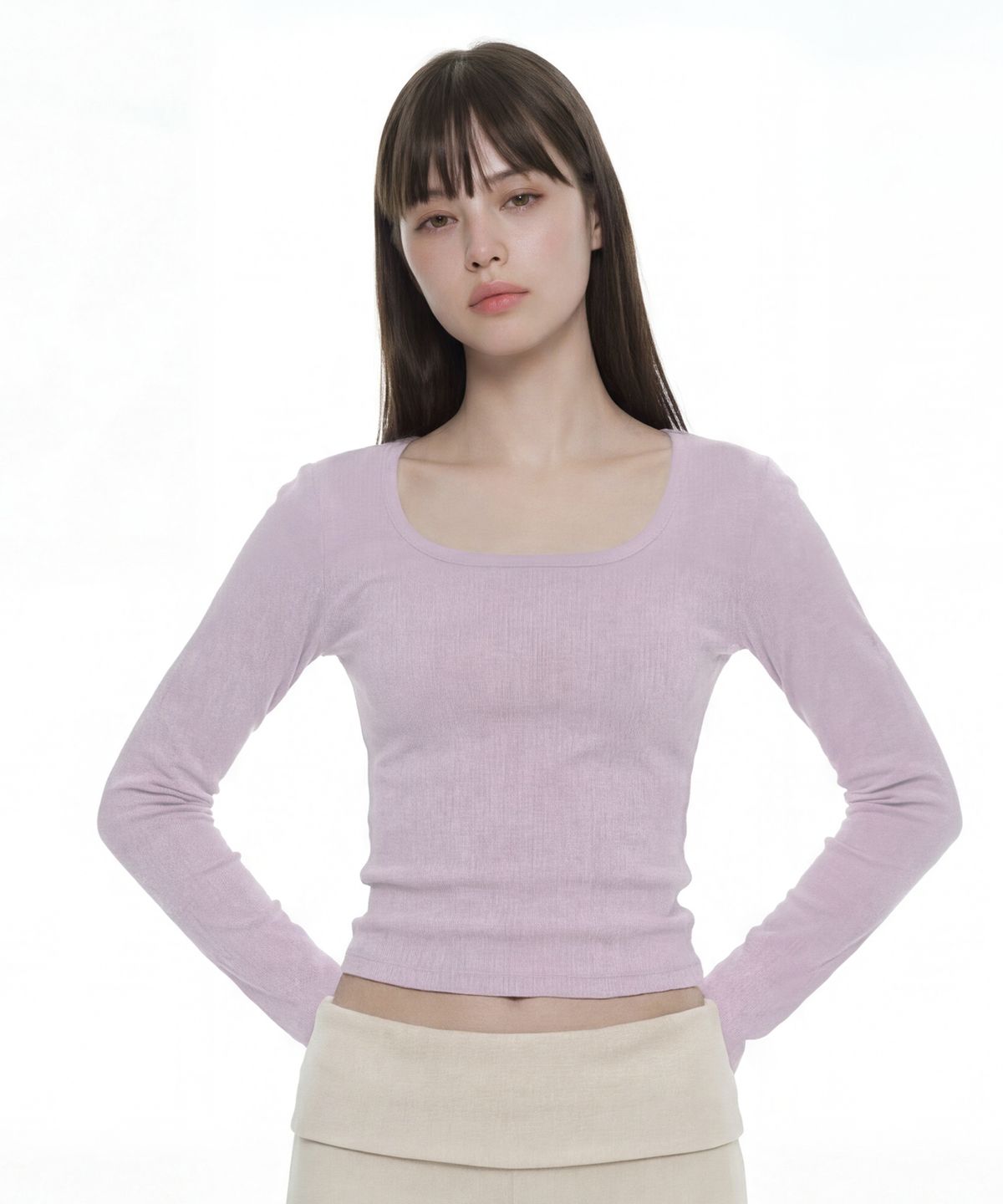 꾸아페(QUAFE) [2PACK] BASIC SQUARE-NECK T-SHIRT_8color