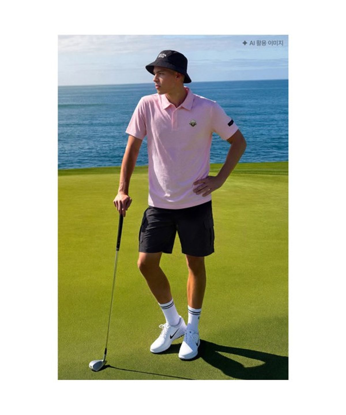 골든베어(GOLDEN BEAR) (M) Stretch Nylon Cargo Shorts G4PAM26221BKX