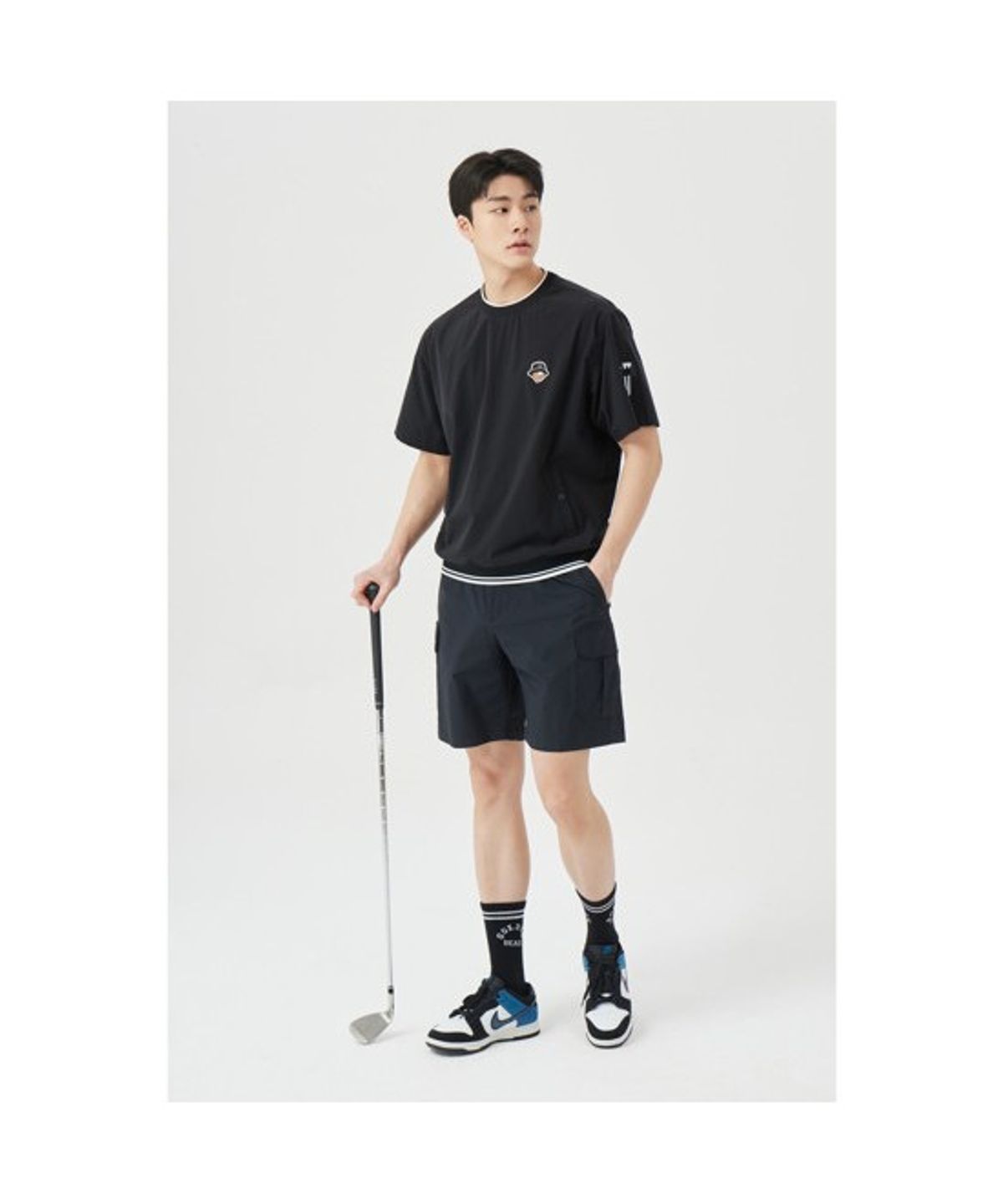 골든베어(GOLDEN BEAR) (M) Stretch Nylon Cargo Shorts G4PAM26221BKX