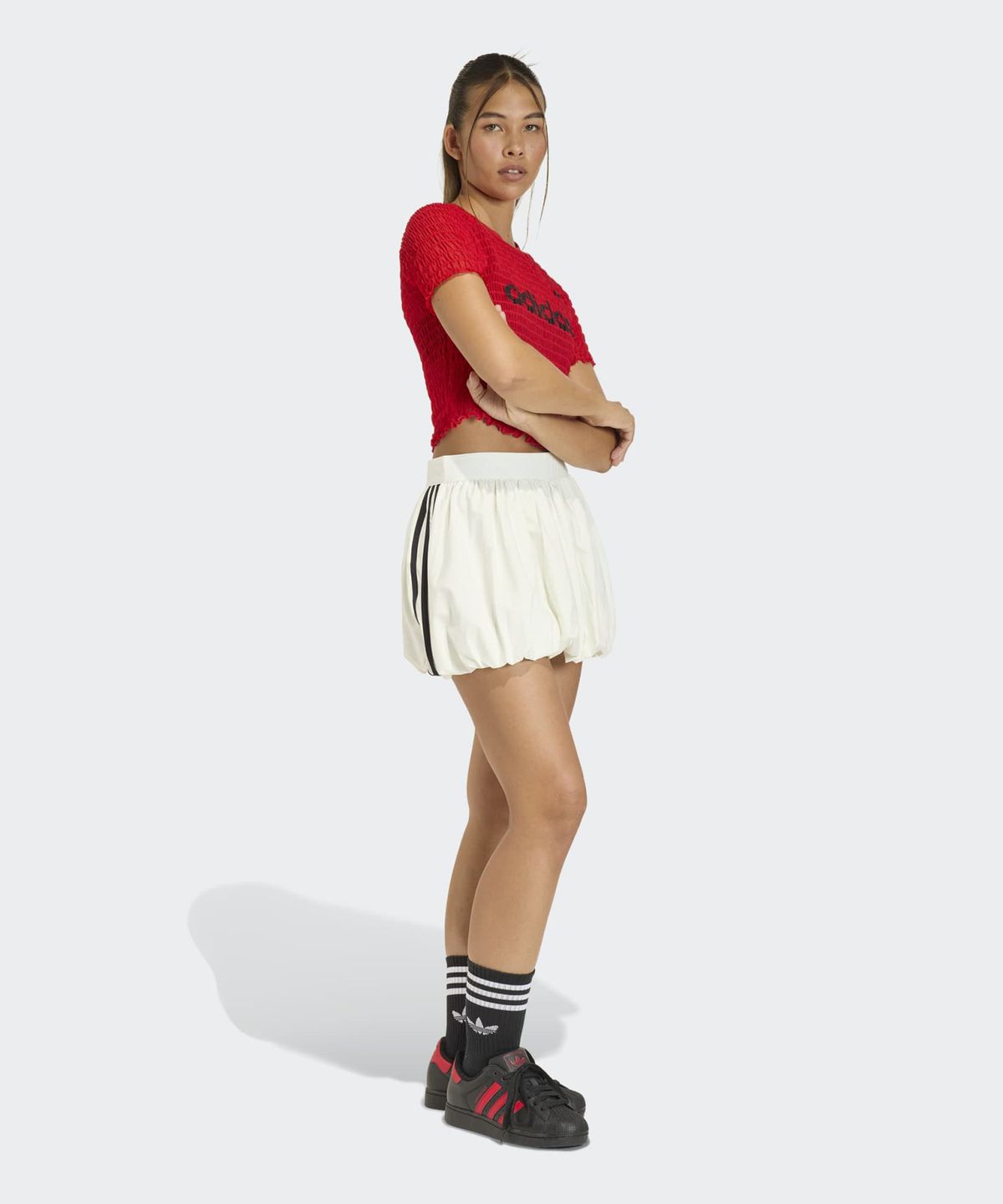 아디다스(ADIDAS) 벌룬 스커트 - 화이트 / KE3440