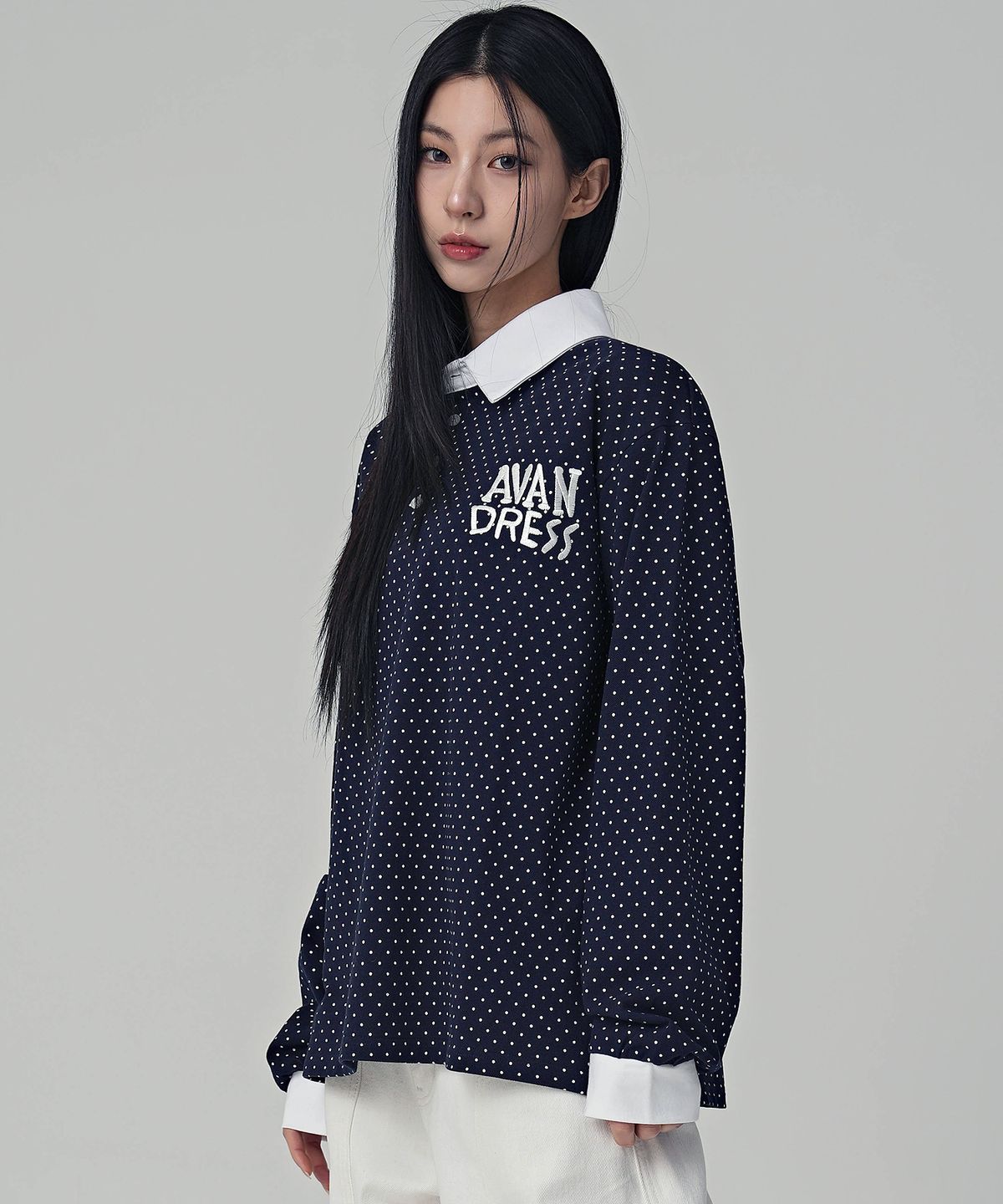 어반드레스(AVANDRESS) 트리샤 도트 피케이 칼라 티셔츠_3Colors