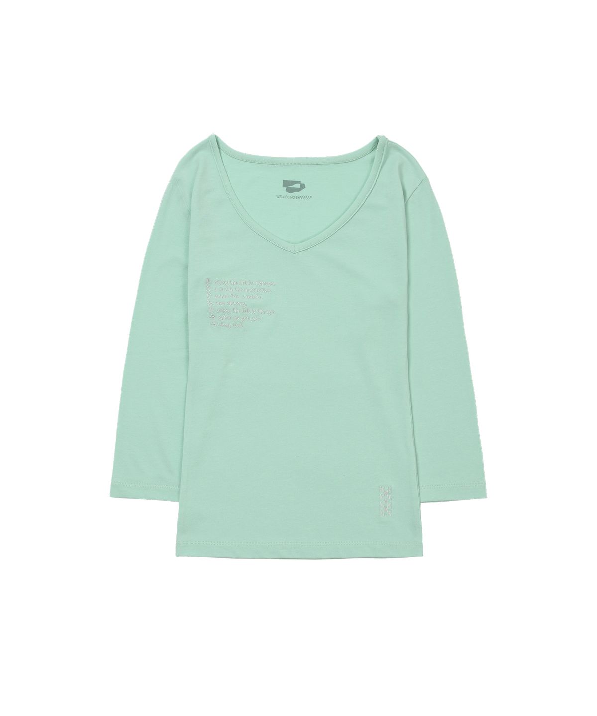 웰빙익스프레스(WELLBEING EXPRESS) V neck 3/4 sleeve Mint