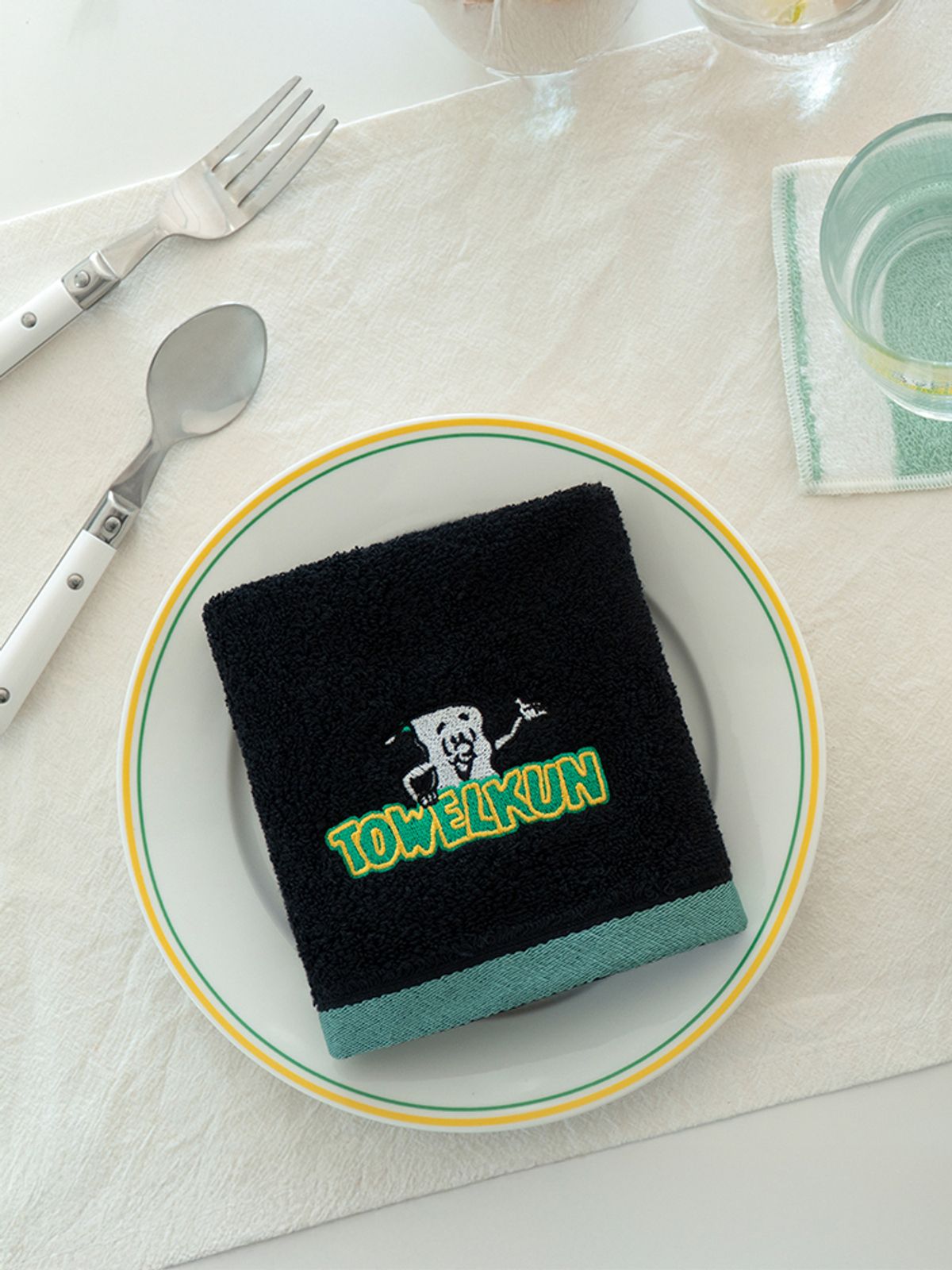 타올쿤(TOWELKUN) [선물포장] 테리 스트링 타월 앞치마 1p + 핸드 타월 2P
