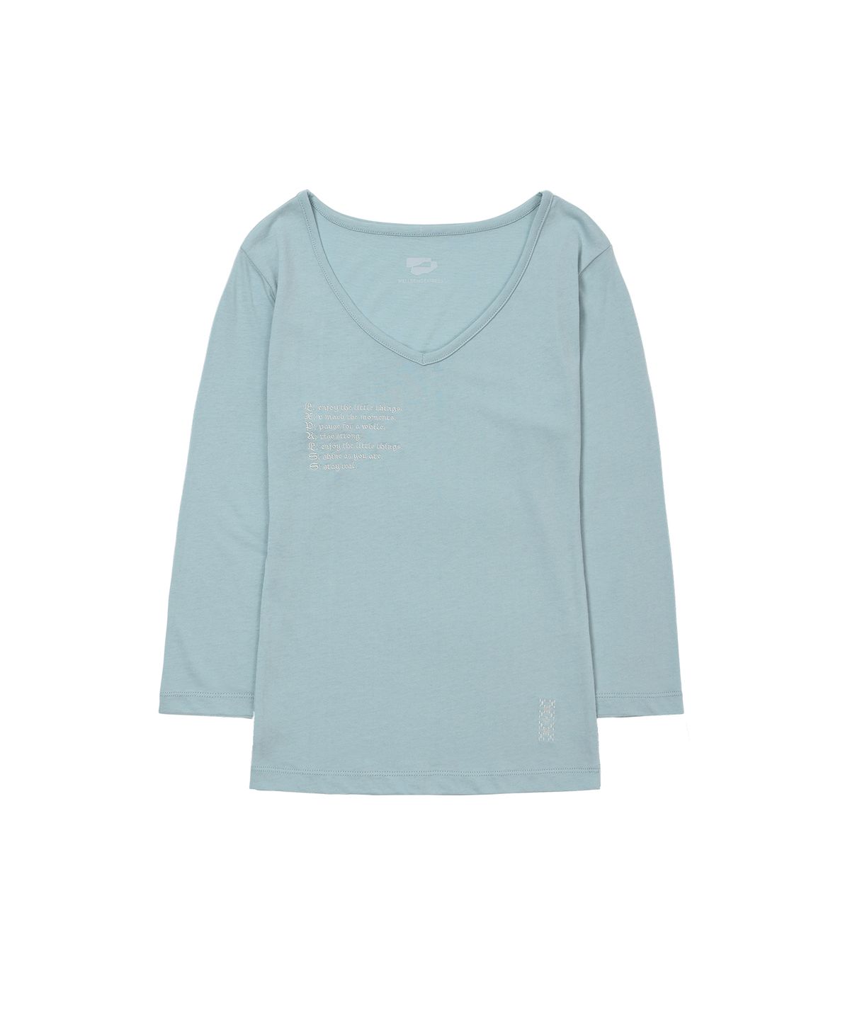 웰빙익스프레스(WELLBEING EXPRESS) V neck 3/4 sleeve Sky Blue